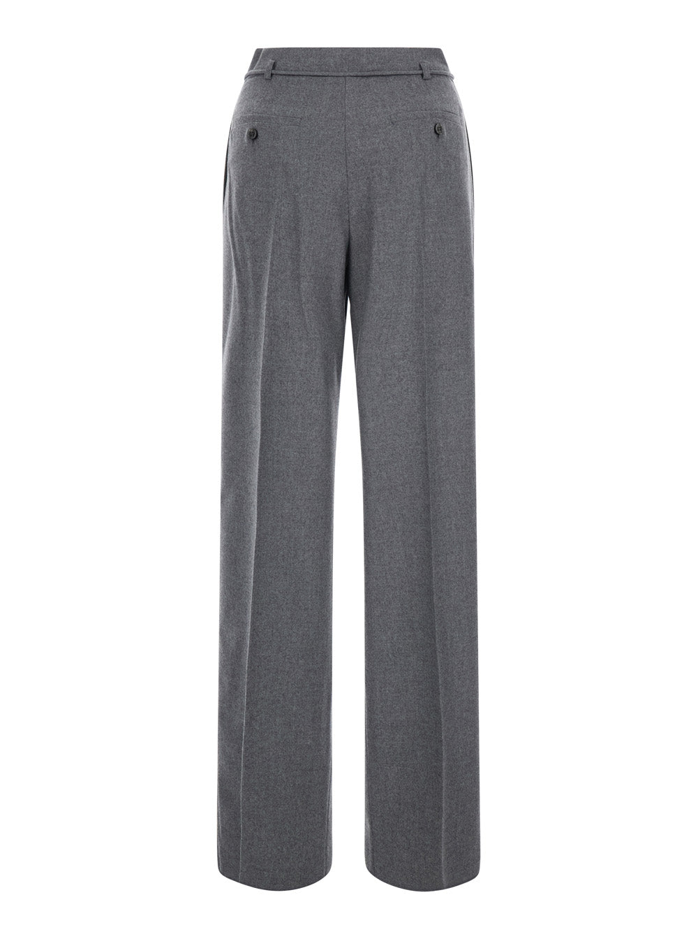 Max Mara Women 'Alibi' Grey Pants With Hidden Side Zip Closure In Stretch Cashmere For Women MAX MARA