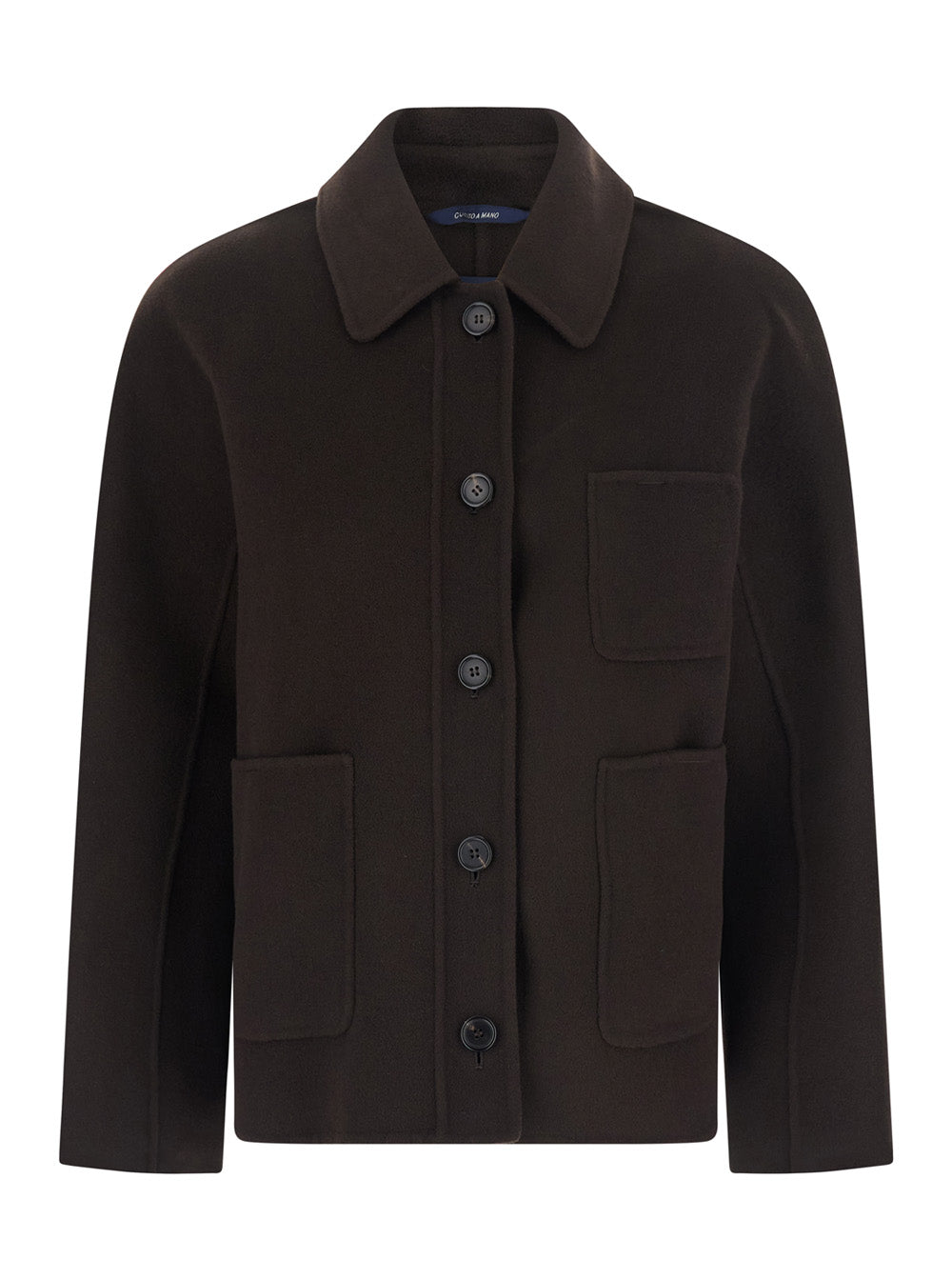 'S Maxmara Women 'Chloe' Brown Jacket With Classic Collar And Three Patch Pockets On The Front In Wool For Women S MAX MARA