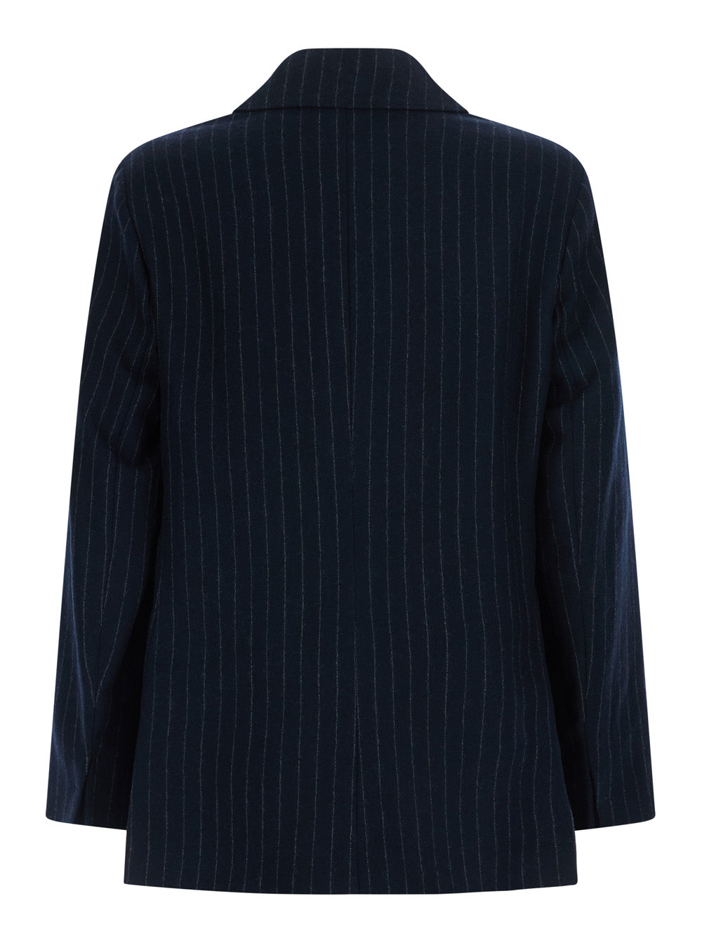 'S Maxmara Women 'Calibri' Blue Double-Breasted Jacket With Notched Revers And All-Over Pinstriped Motif In Wool For Women S MAX MARA