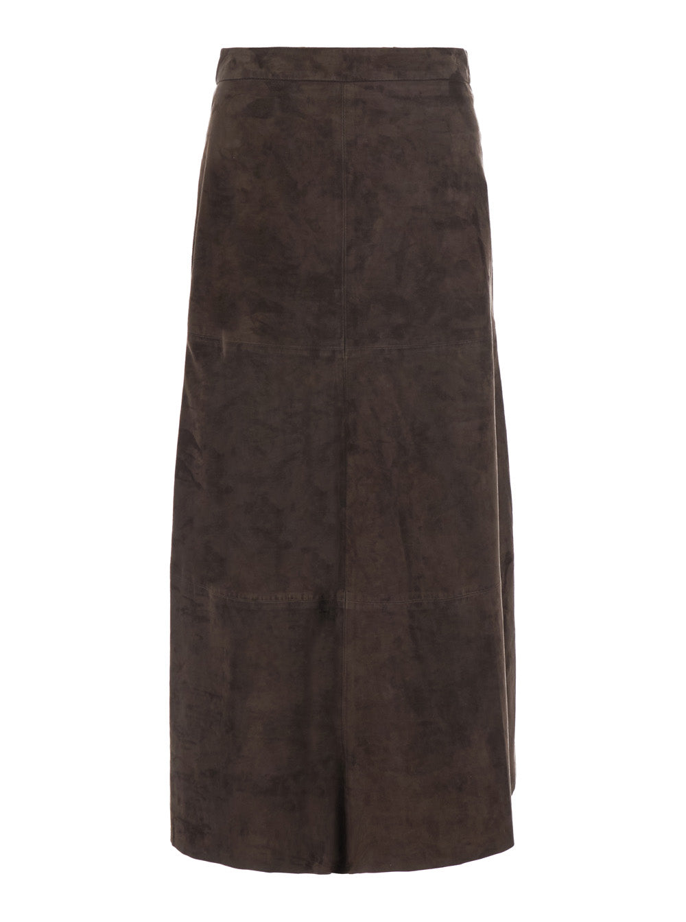 'S Maxmara Women 'Fiorire' Brown Skirt With Concealed Zip Closure At The Back And Pleated Design In Suede For Women S MAX MARA