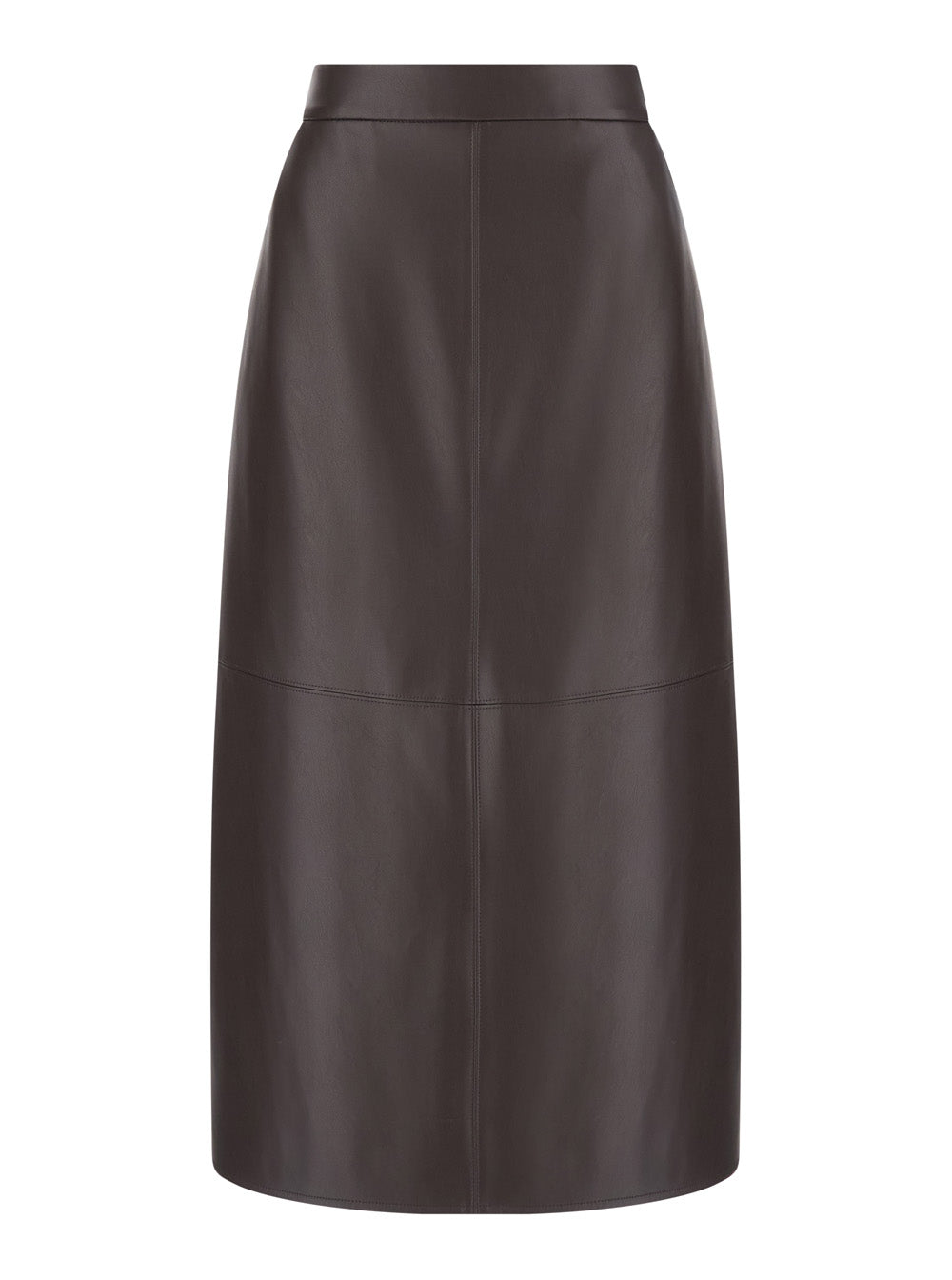 'S Maxmara Women 'Nordica' Brown Skirt With Hidden Zip Closure At The Back In Eco Leather For Women S MAX MARA