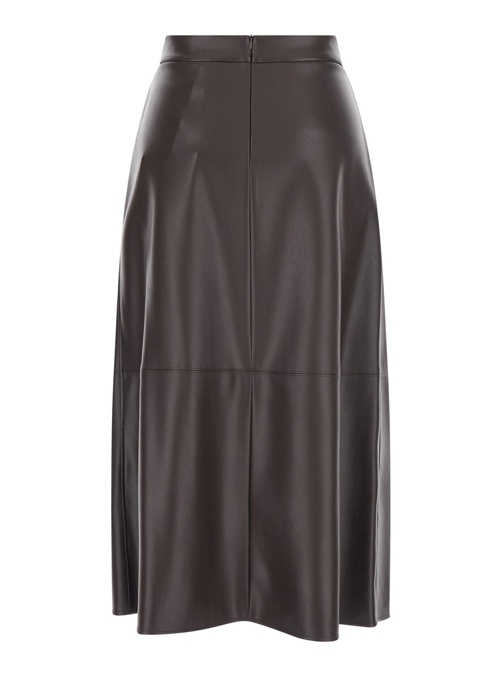 'S Maxmara Women 'Nordica' Brown Skirt With Hidden Zip Closure At The Back In Eco Leather For Women S MAX MARA
