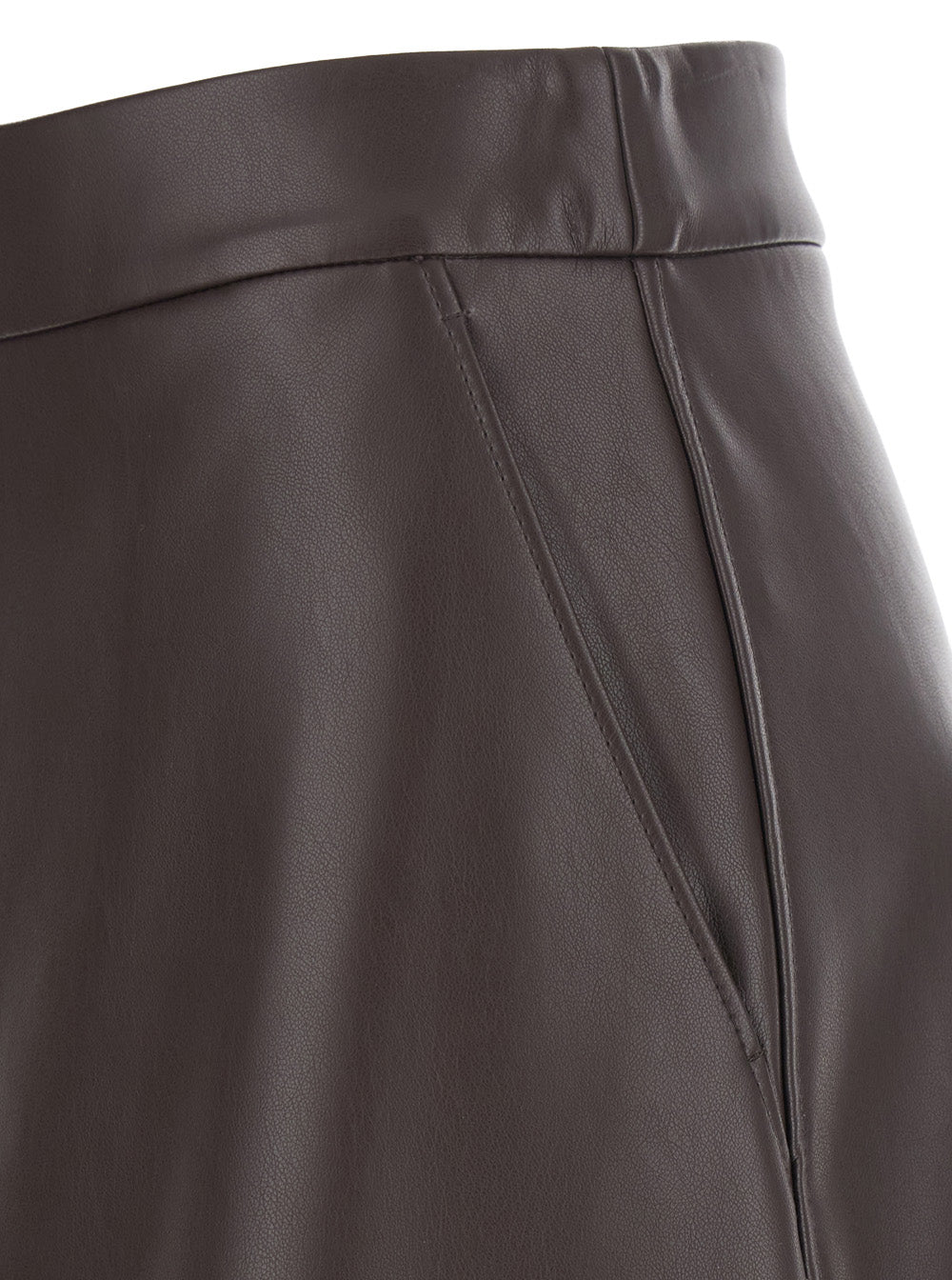 'S Maxmara Women 'Nordica' Brown Skirt With Hidden Zip Closure At The Back In Eco Leather For Women S MAX MARA