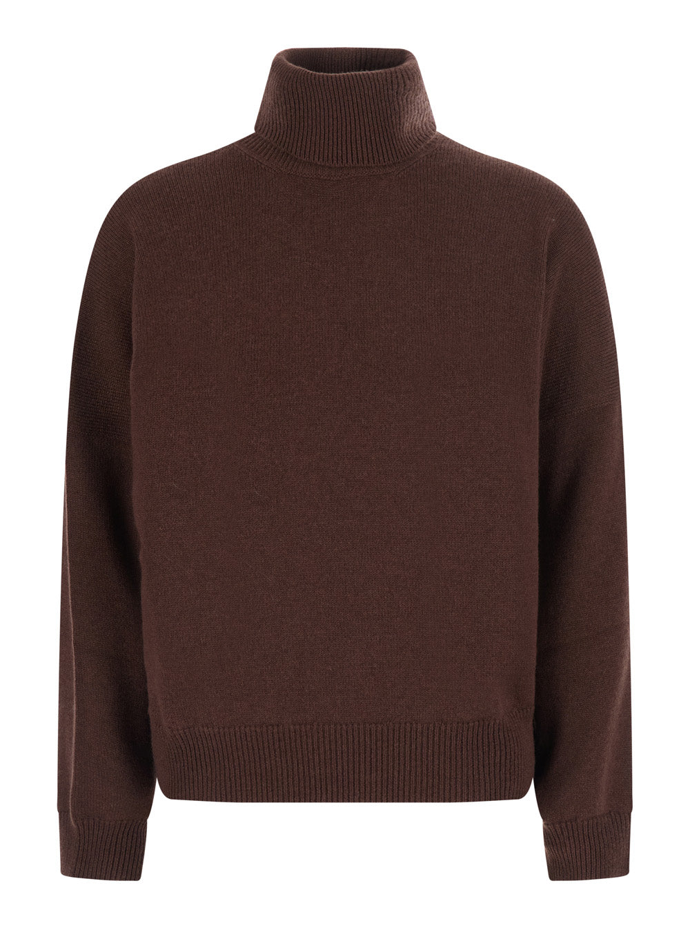 Brunello Cucinelli Women Brown Turtleneck Sweater With Monile On The Neck In Cashmere For Women BRUNELLO CUCINELLI