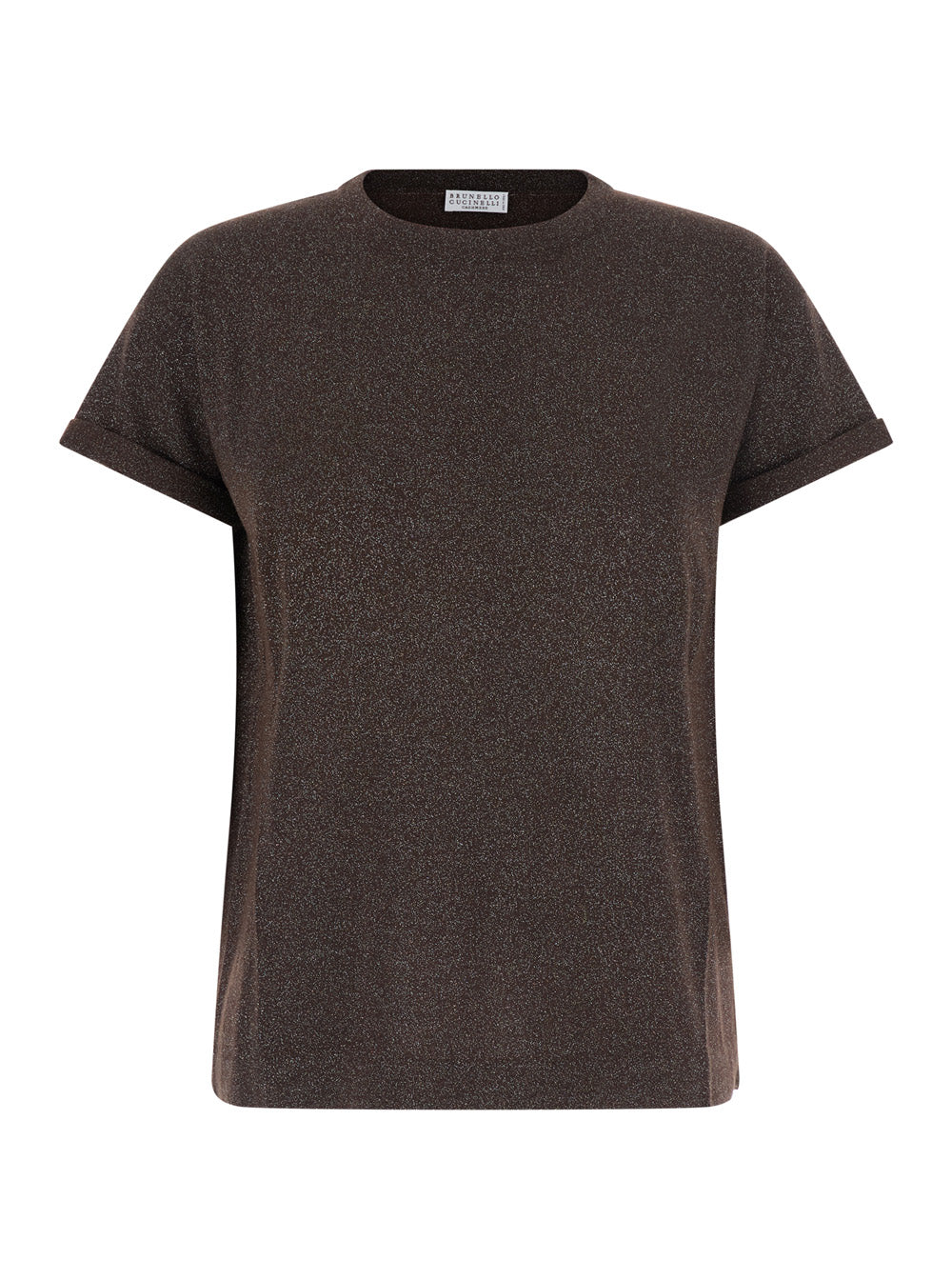 Brunello Cucinelli Women Brown T-Shirt With Short Sleeves In Cashmere For Women BRUNELLO CUCINELLI