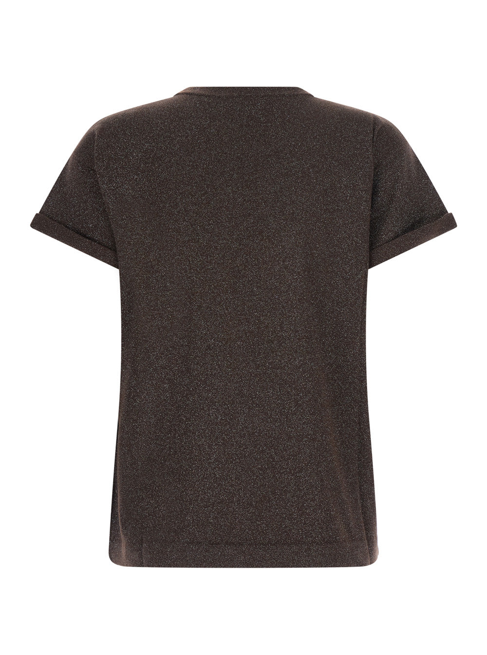 Brunello Cucinelli Women Brown T-Shirt With Short Sleeves In Cashmere For Women BRUNELLO CUCINELLI