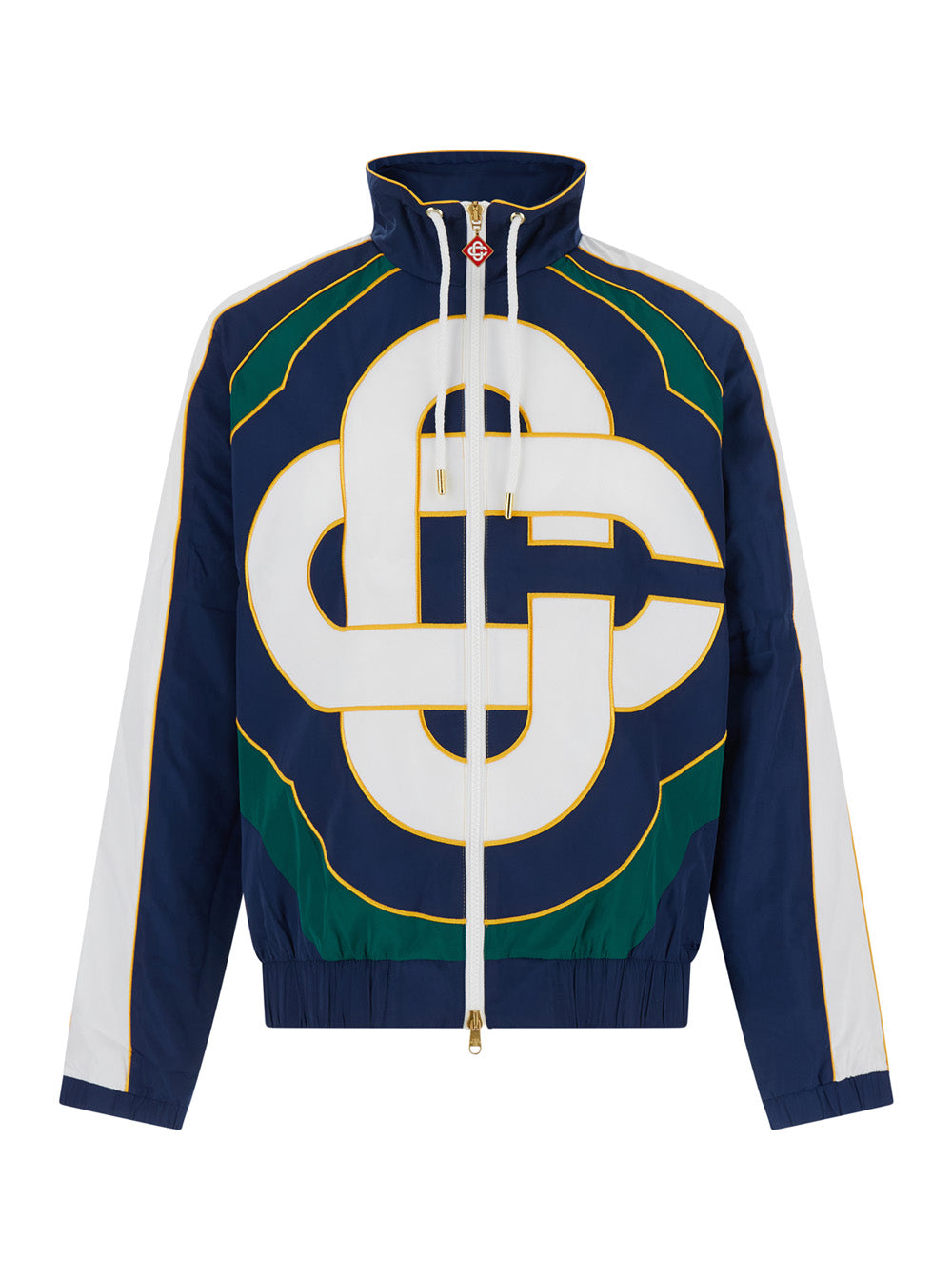 Casablanca Men Casablanca Windbreaker Jacket With Colourblock Appliqué In Blue Tech Fabric Gender Unspecified CASABLANCA