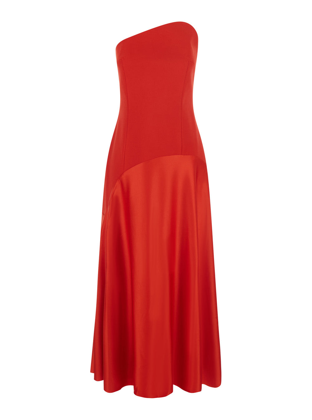 Solace London Women Women's Red Midi Edison Dress With Essential Line In Fabric SOLACE LONDON