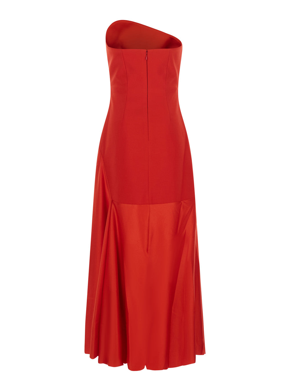 Solace London Women Women's Red Midi Edison Dress With Essential Line In Fabric SOLACE LONDON