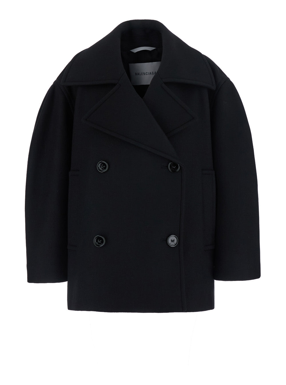 Balenciaga Women Short Cocoon Coat Double Compact Wool BALENCIAGA