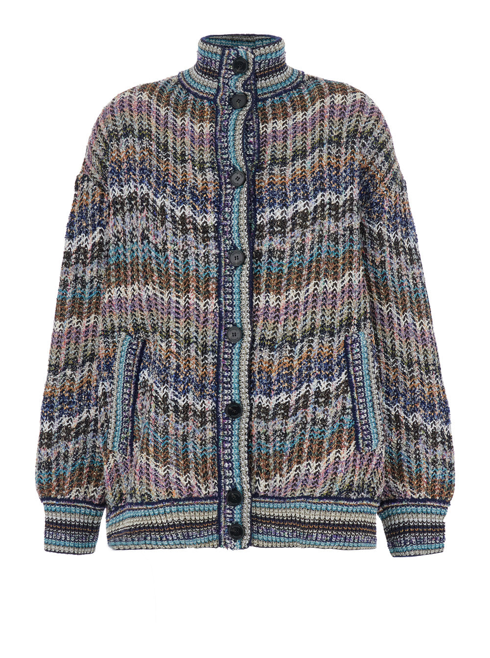 Missoni Women Caperdoni Cardigan With V-Neck And Long Sleeves In Multicolored Wool For Women MISSONI