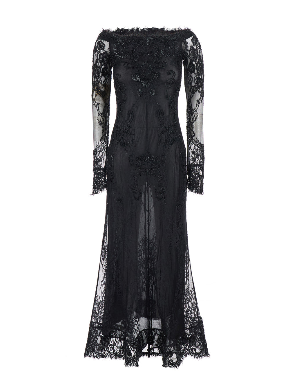 Blumarine Women Black Dress With Frayed Edges And Applied Rhinestone Details In Tech Fabric For Women BLUMARINE
