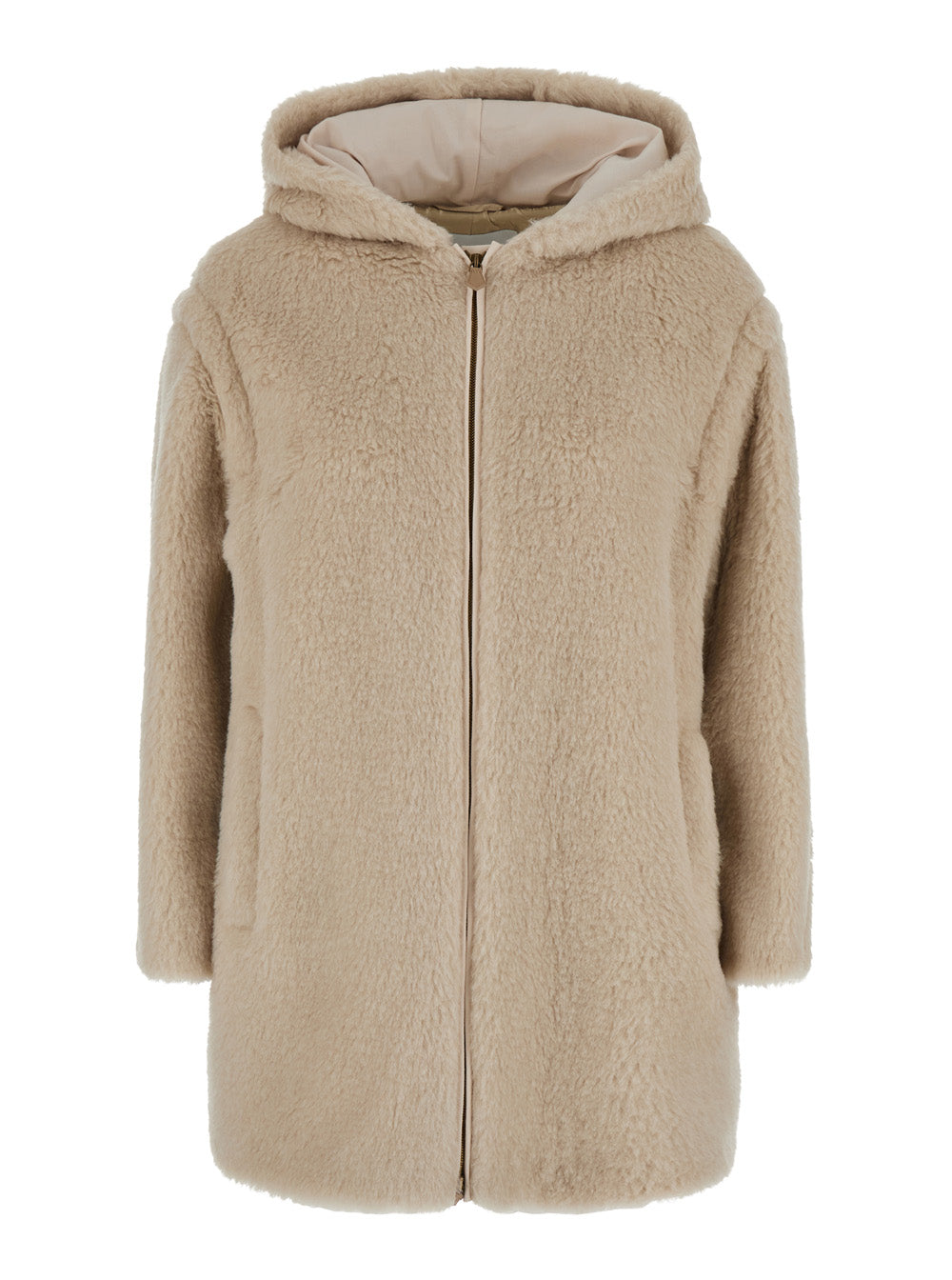 Max Mara Women Spadino Coat With Notched Revers And Long Sleeves In White Tech Fabric For Women MAX MARA