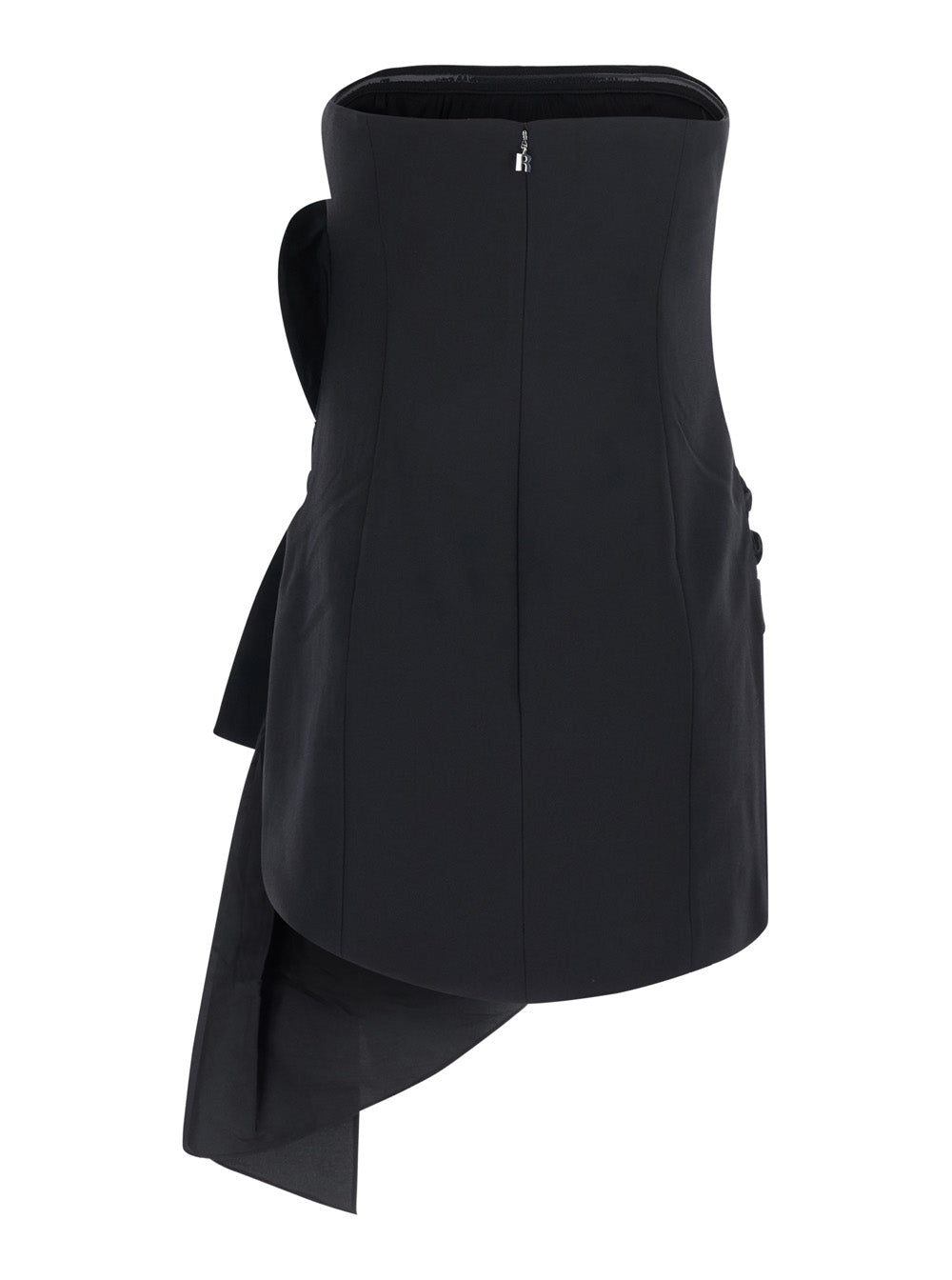 Rotate Women Bustier Bow Dress With Elegant Details In Tech Fabric And Black Color For Women ROTATE