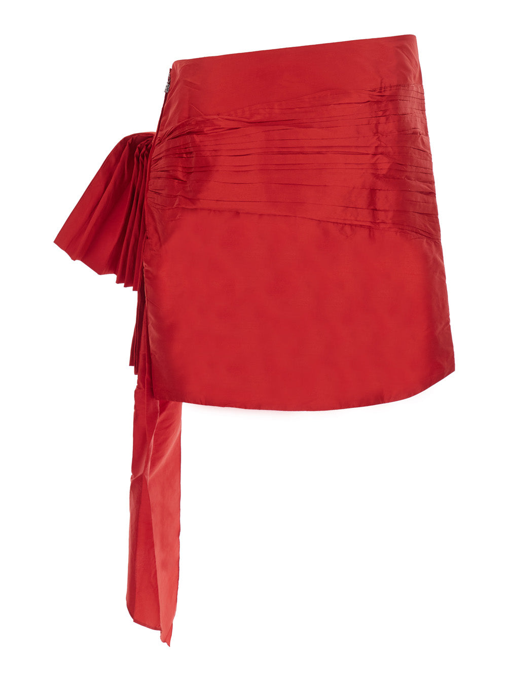Rotate Women Mini Bow Skirt Is A Skirt Characterized By A Mini Design And A Polyester Fabric. It Is Red And Is For Women. ROTATE