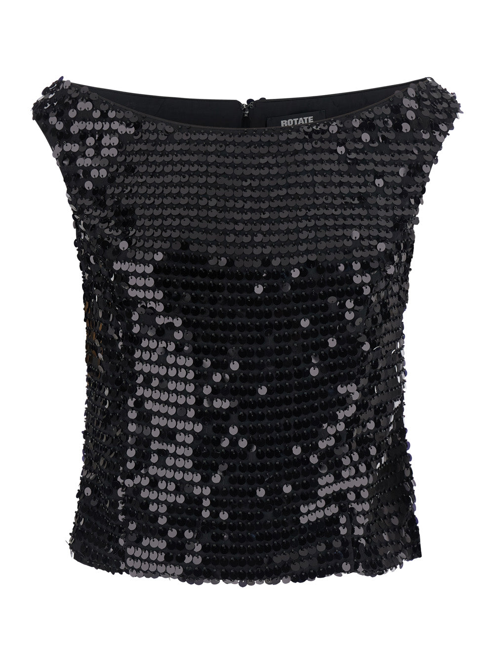 Rotate Women Off-Shoulder Top With Sequins In Black Synthetic Fabric For Women ROTATE