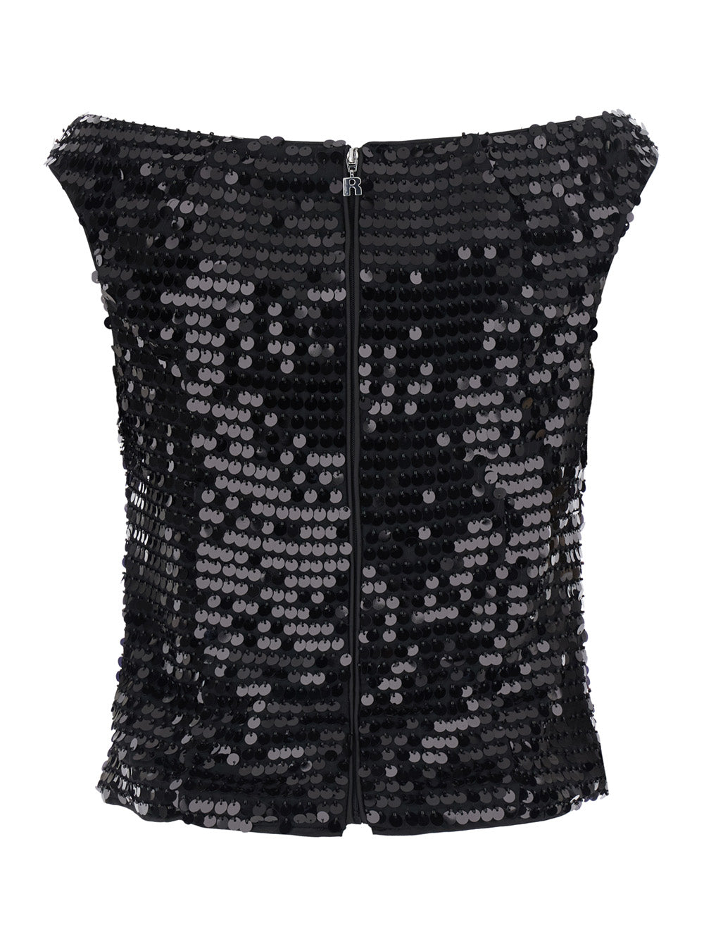 Rotate Women Off-Shoulder Top With Sequins In Black Synthetic Fabric For Women ROTATE