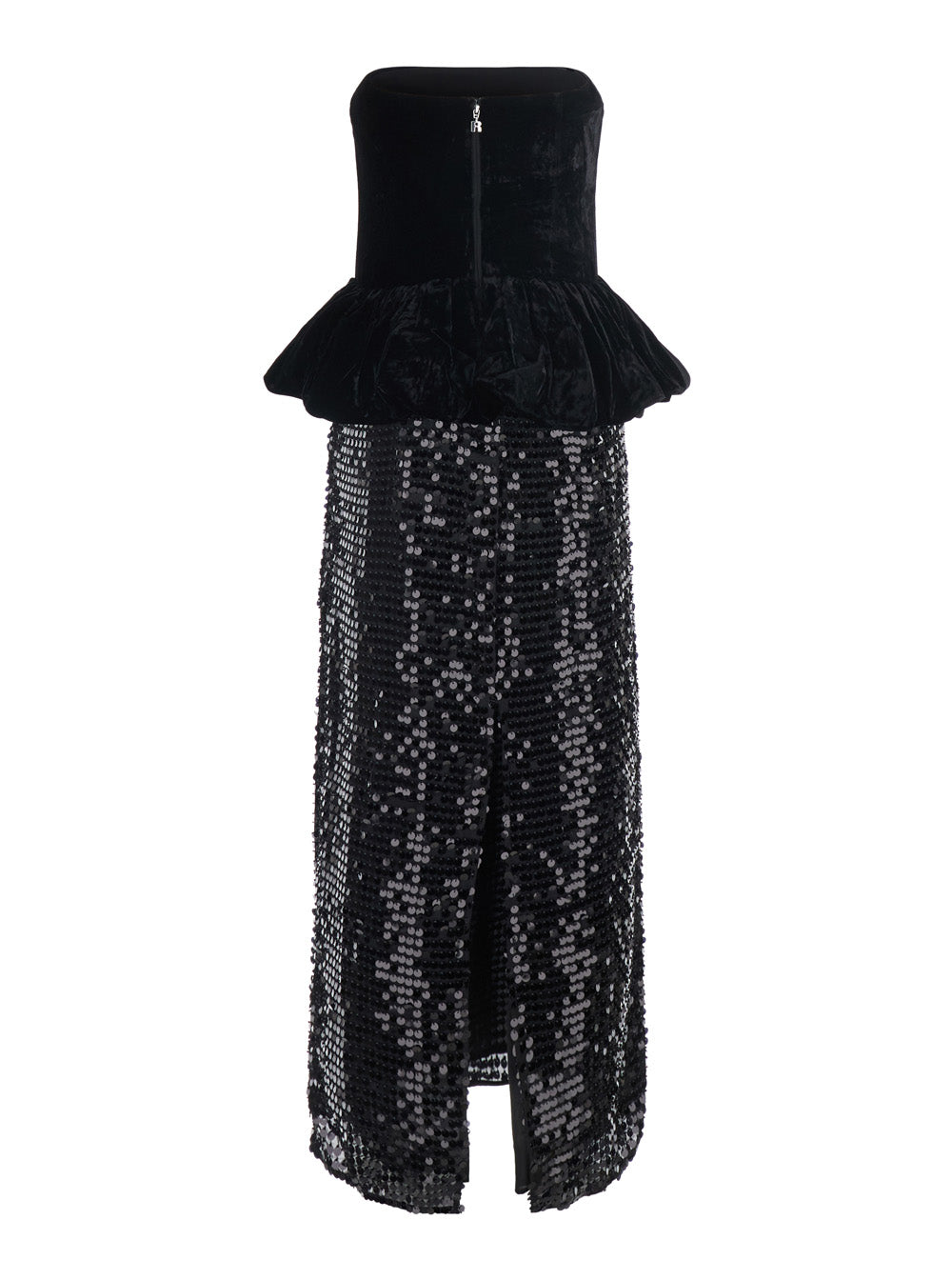 Rotate Women Dress Sequins Maxi Peplum With Polyester Fabric And Black Color For Women ROTATE