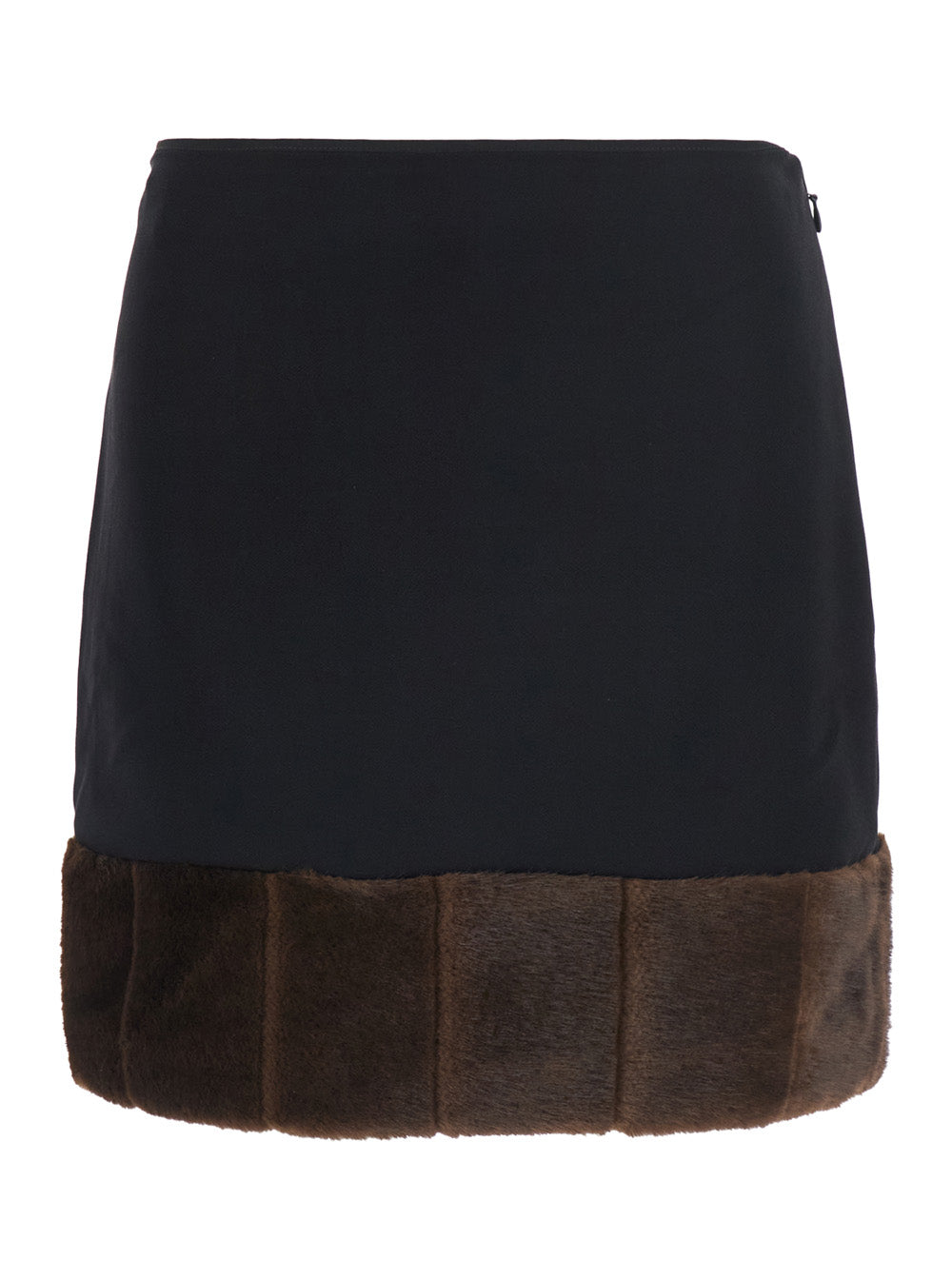 Rotate Women Duella Skirt In Synthetic Fur With Recycled Polyester Composition And Black Color For Women ROTATE