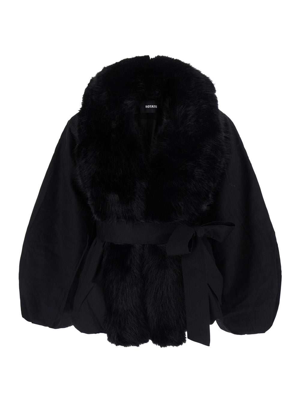 Rotate Women Rotate Men's Jacket With Faux Fur Collar And Black Tech Fabric ROTATE