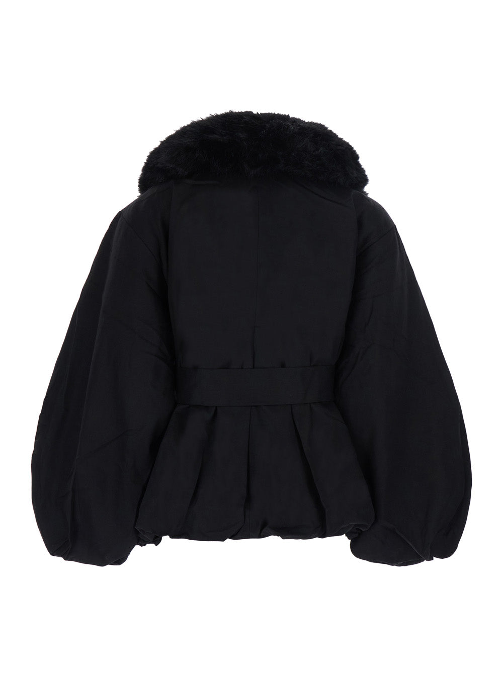 Rotate Women Rotate Men's Jacket With Faux Fur Collar And Black Tech Fabric ROTATE