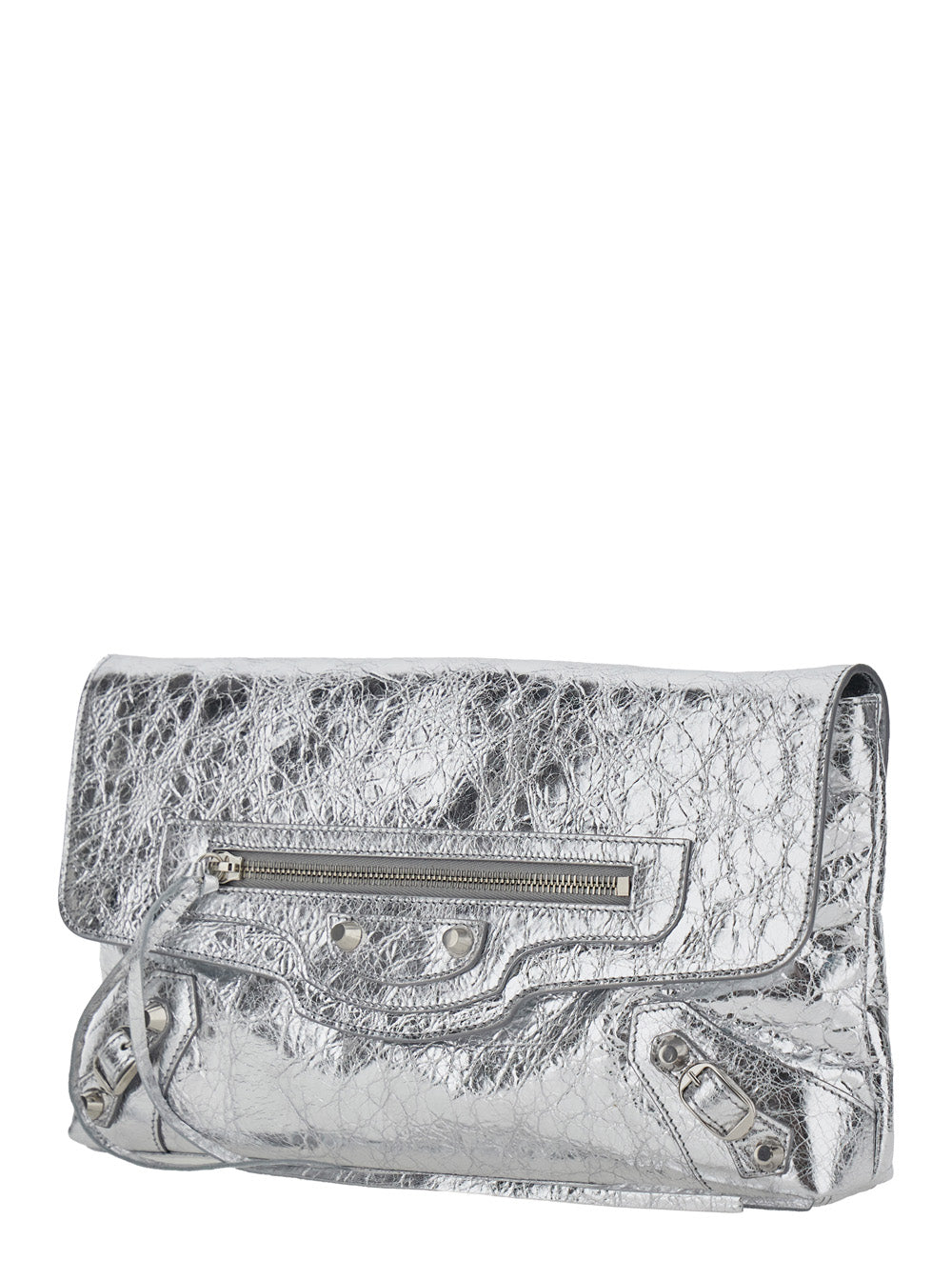Balenciaga Women Le City Clutch Metallized Arena Lamb BALENCIAGA