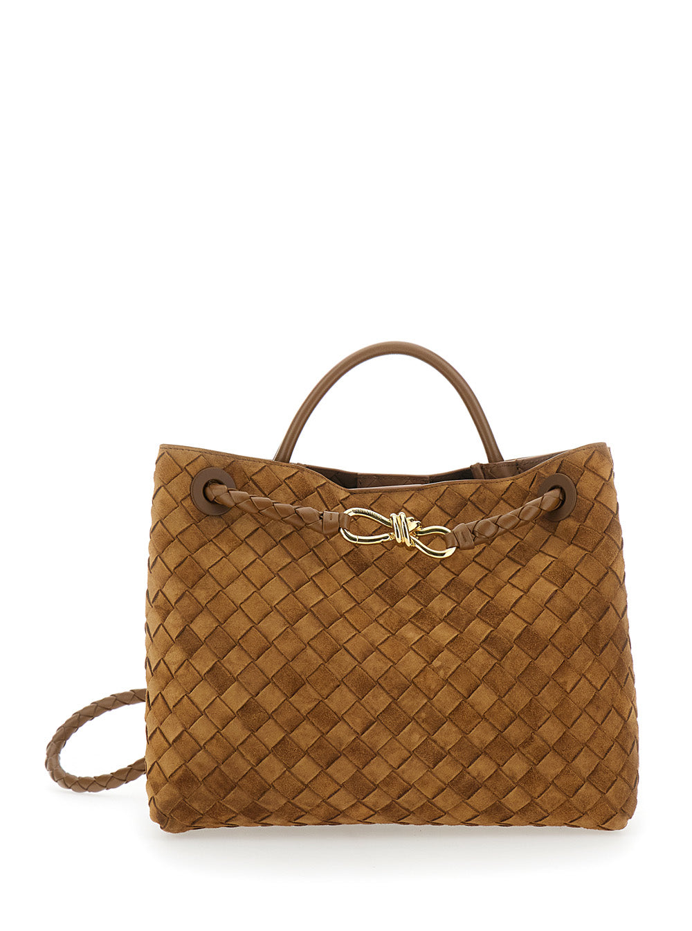 Bottega Veneta Women Andiamo Intreccuato 15 Glove Suede Cachmere BOTTEGA VENETA