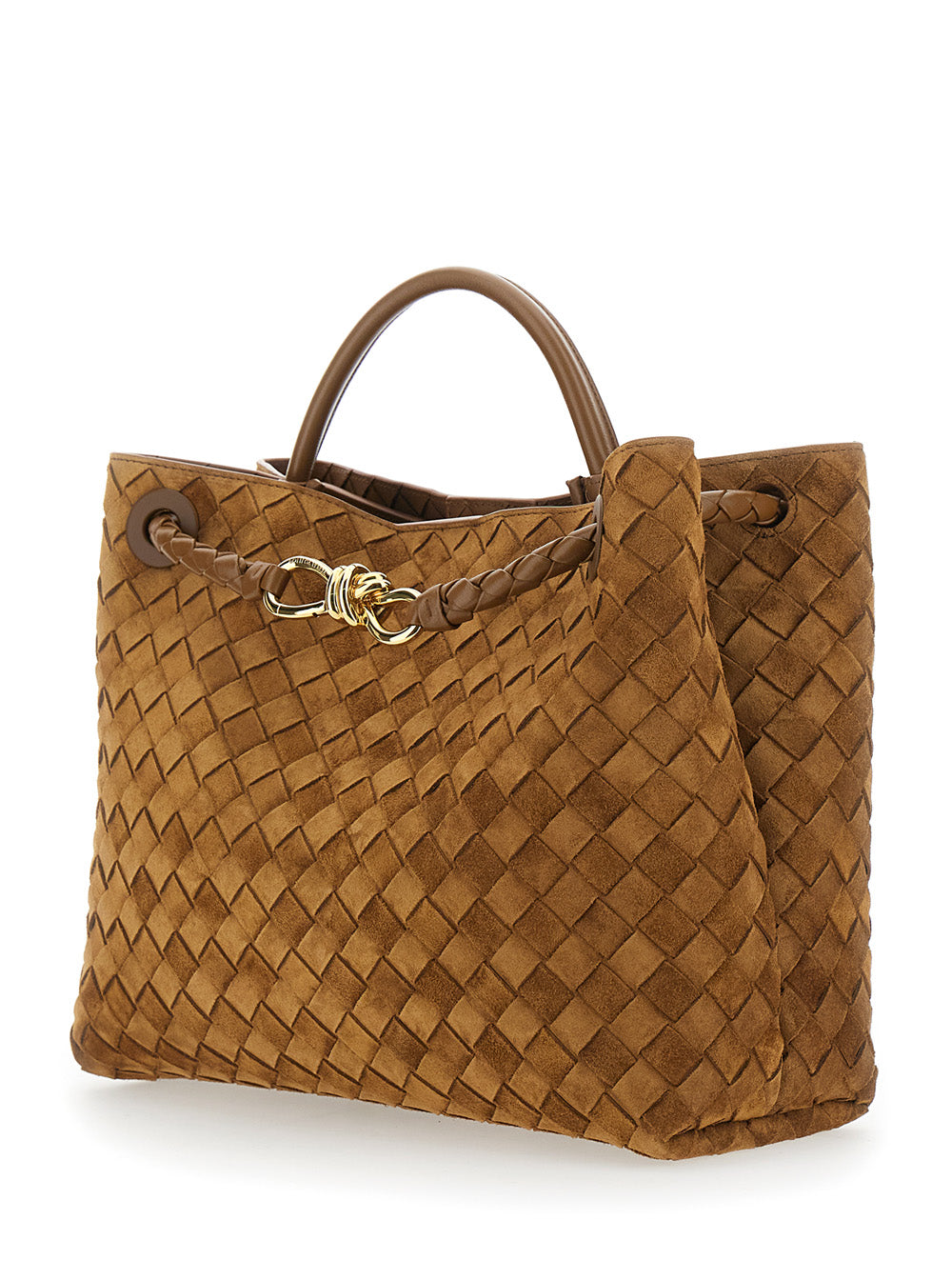 Bottega Veneta Women Andiamo Intreccuato 15 Glove Suede Cachmere BOTTEGA VENETA