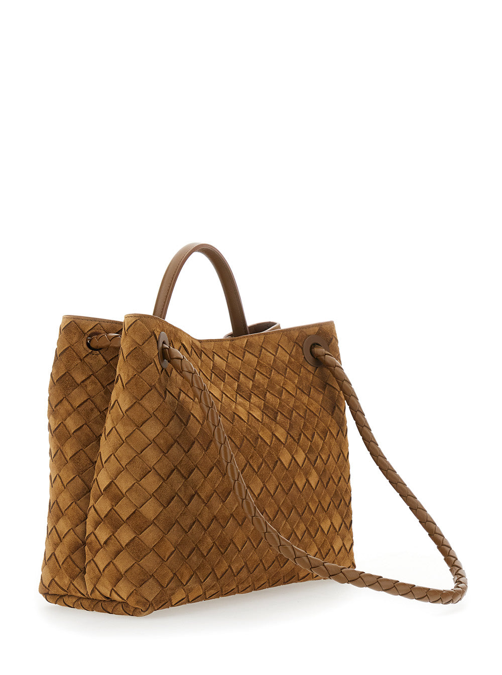 Bottega Veneta Women Andiamo Intreccuato 15 Glove Suede Cachmere BOTTEGA VENETA