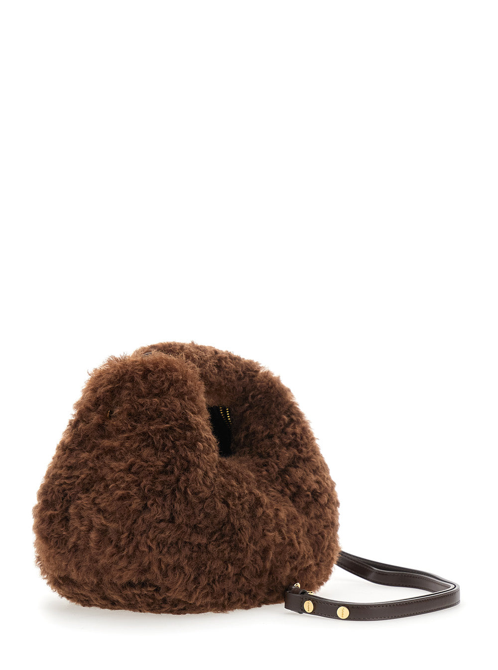 Ganni Women Handbag With Brown Fur Details For Women GANNI