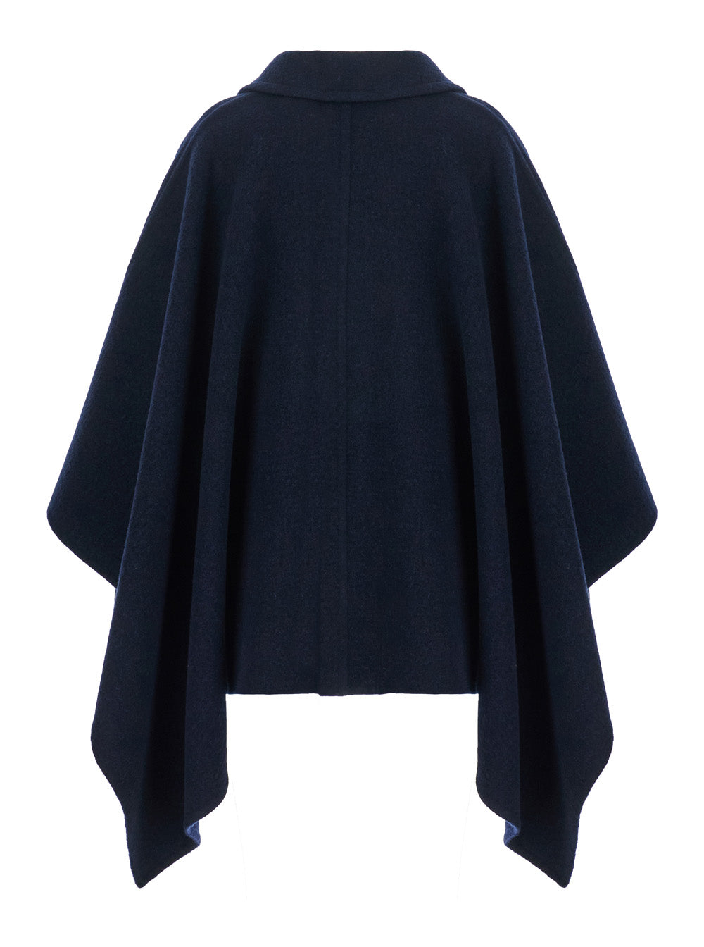 Chloé Women Blue Cape With High Neck With Buttons And Draping In Stretch Wool For Women CHLOE