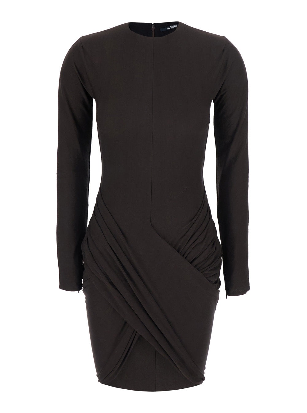 Jacquemus Women La Mini Robe De Minuit Is A Dress Characterized By A Brown Tech Fabric And An Elegant Design For Women JACQUEMUS