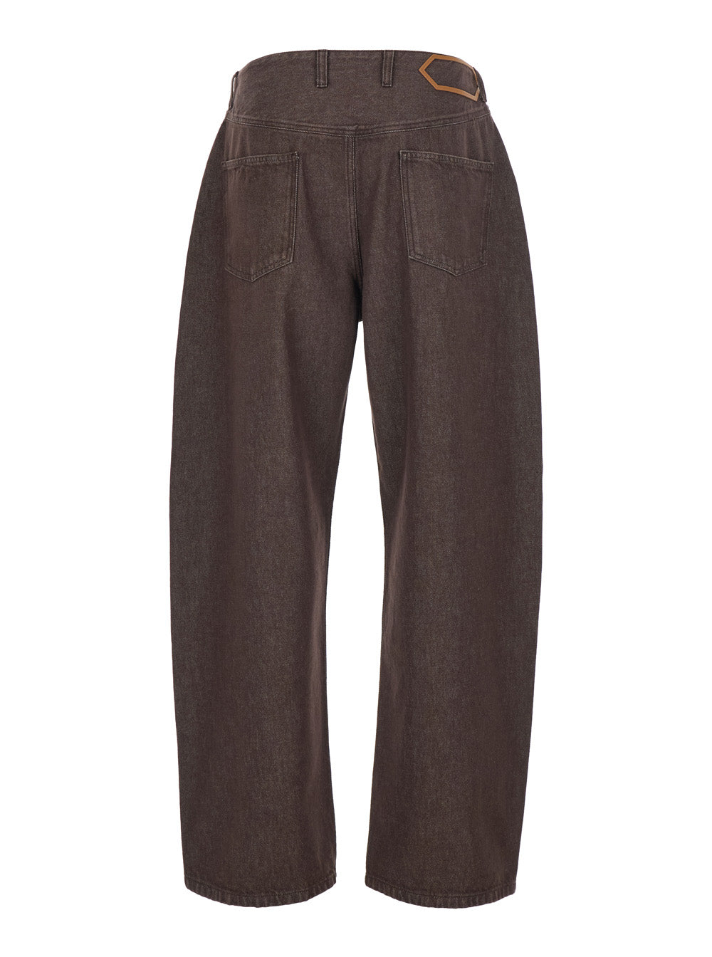 Jacquemus Men 'Le De-Nimes Tempo' Brown Jeans With Rear Logo Patch And Wide-Leg In Denim For Men JACQUEMUS