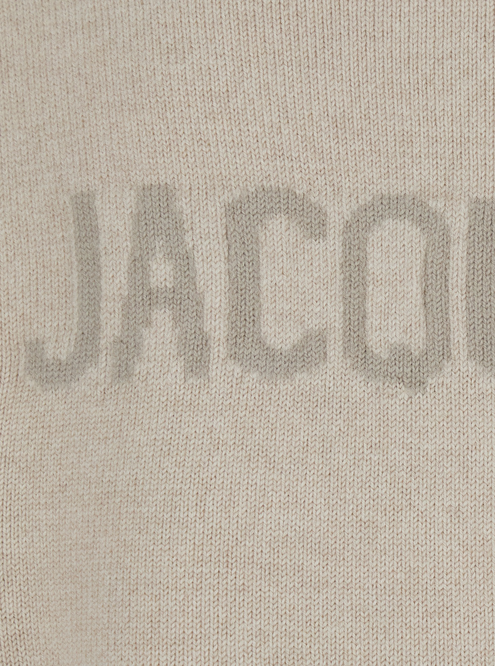 Jacquemus Men 'La Maille Moulin' Beige Crew Neck Sweater With Dropped Shoulders And Maxi Logo Lettering On The Back In Wool For Men JACQUEMUS