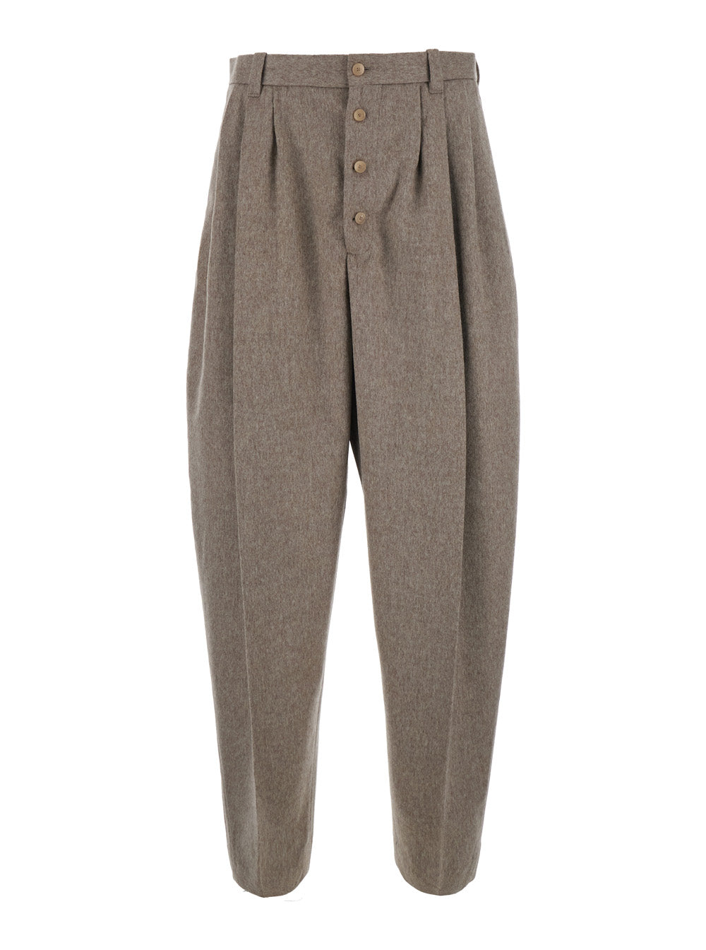 Jacquemus Men 'Le Pantalon Fernando' Beige Pants With Belt Loops And Front Buttons In Wool For Men JACQUEMUS