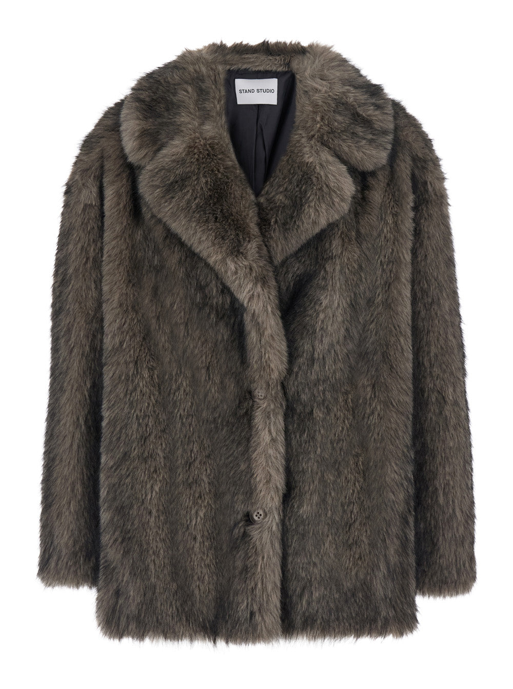 Stand Women Angelika Jacket Faux Fur With 100% Polyester And Gray For Women STAND STUDIO