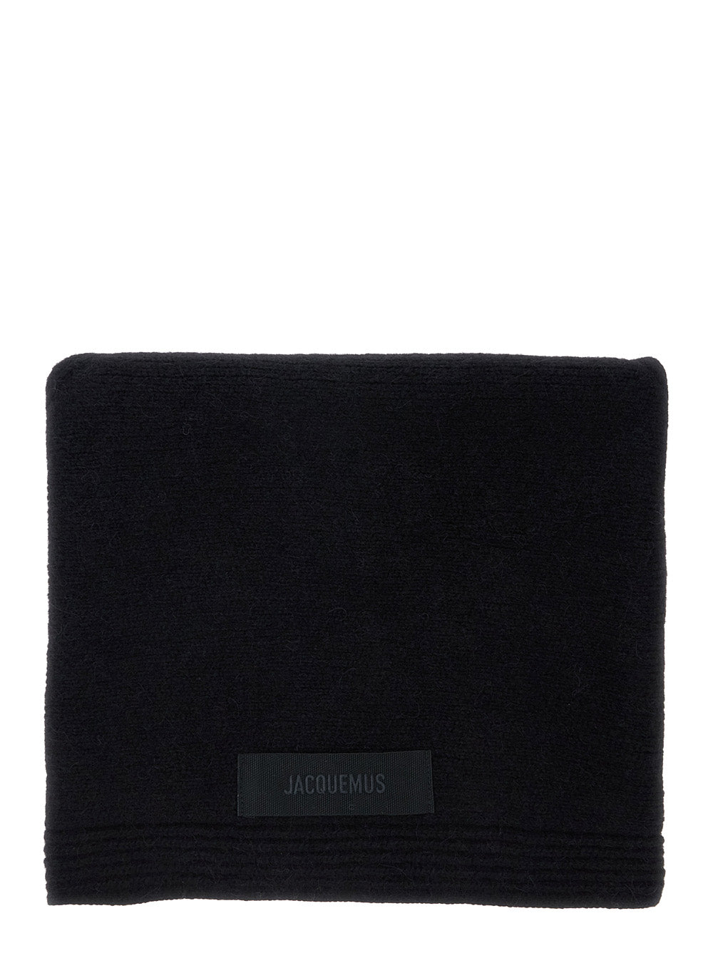 Jacquemus Women Le Chale Gros Grain Is A Unisex Black Alpaca And Merino Wool Scarf JACQUEMUS