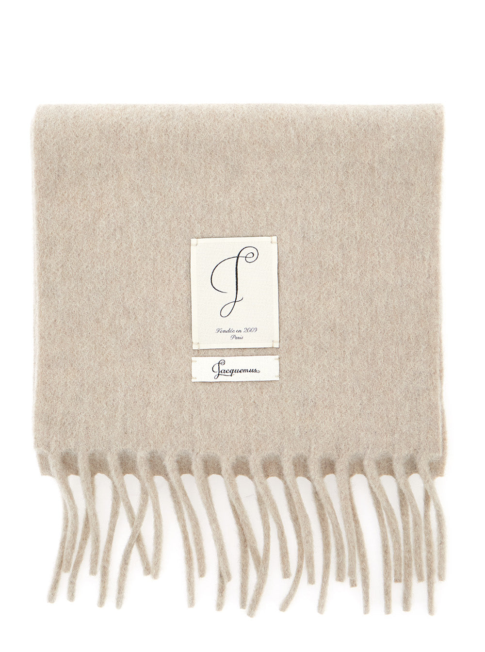 Jacquemus Women The Horsebit Scarf With Details In 100% Virgin Wool And Beige Color Unisex JACQUEMUS