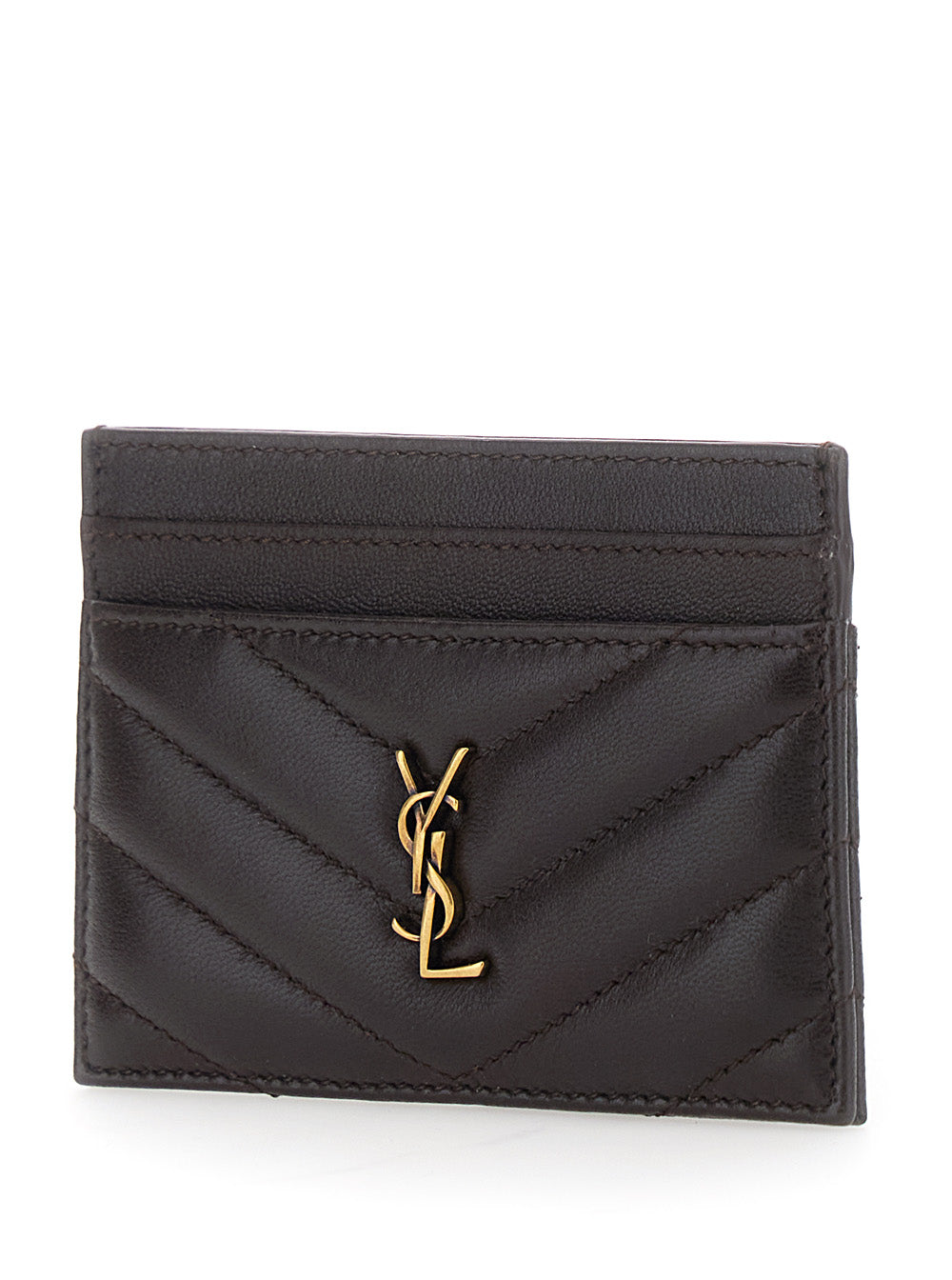 Saint Laurent Women Credit Card Case Agneau Souple Brillant Matelasse SAINT LAURENT