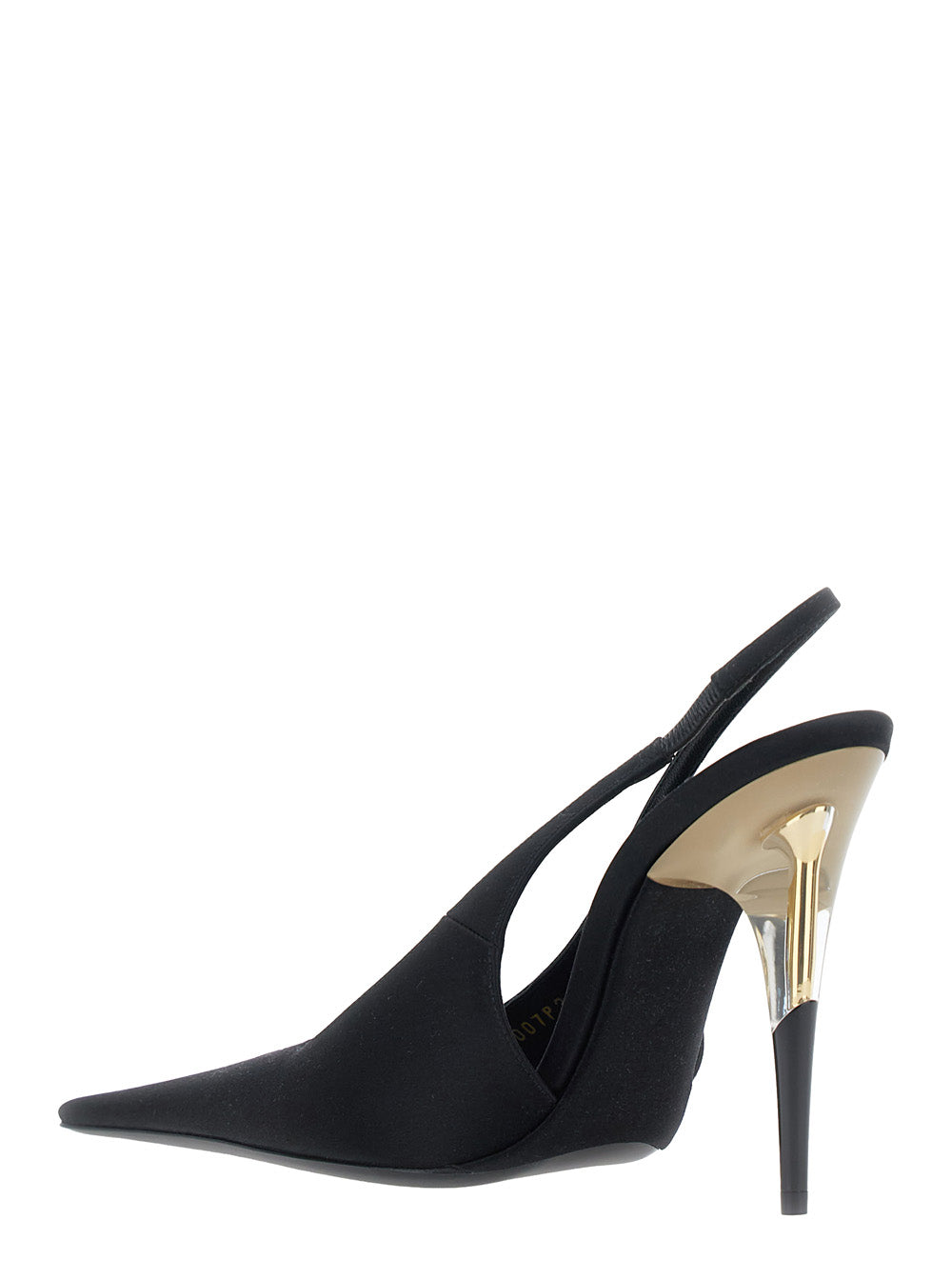 Saint Laurent Women 'Goya' Black Pointed-Toe Slingback Pumps With High Stiletto Heel And Elastic Strap In Viscose Blend For Women SAINT LAURENT