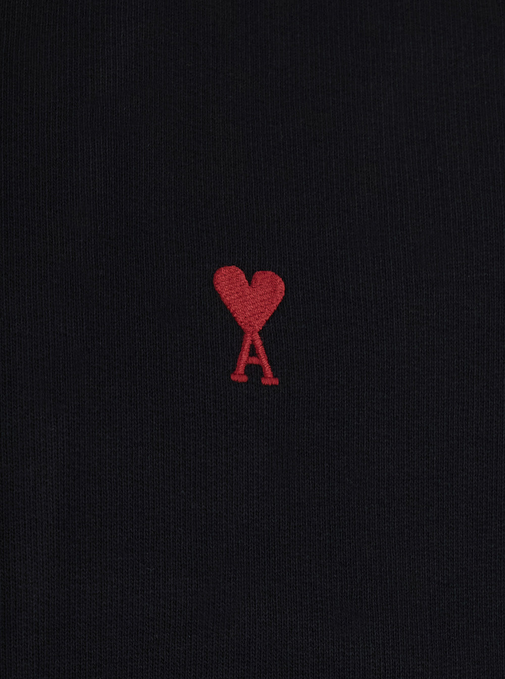 Ami Paris Men Black Zip-Up Sweatshirt With Ami De Coeur Logo In Red, Made Of Cotton, Unisex AMI PARIS