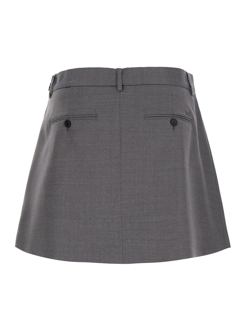 Acne Studios Women Grey Skirt With Pleated Design And Welt Pockets With Button In Wool Blend For Women ACNE STUDIOS