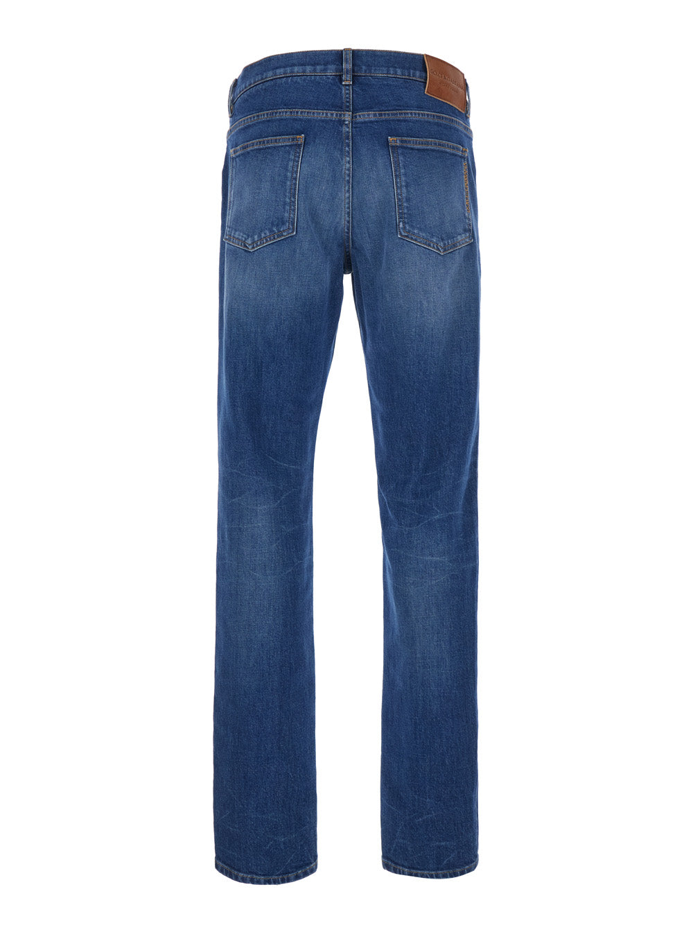Dolce & Gabbana Men Blue Slim Jeans With Logo Patch On The Back In Denim Man DOLCE & GABBANA
