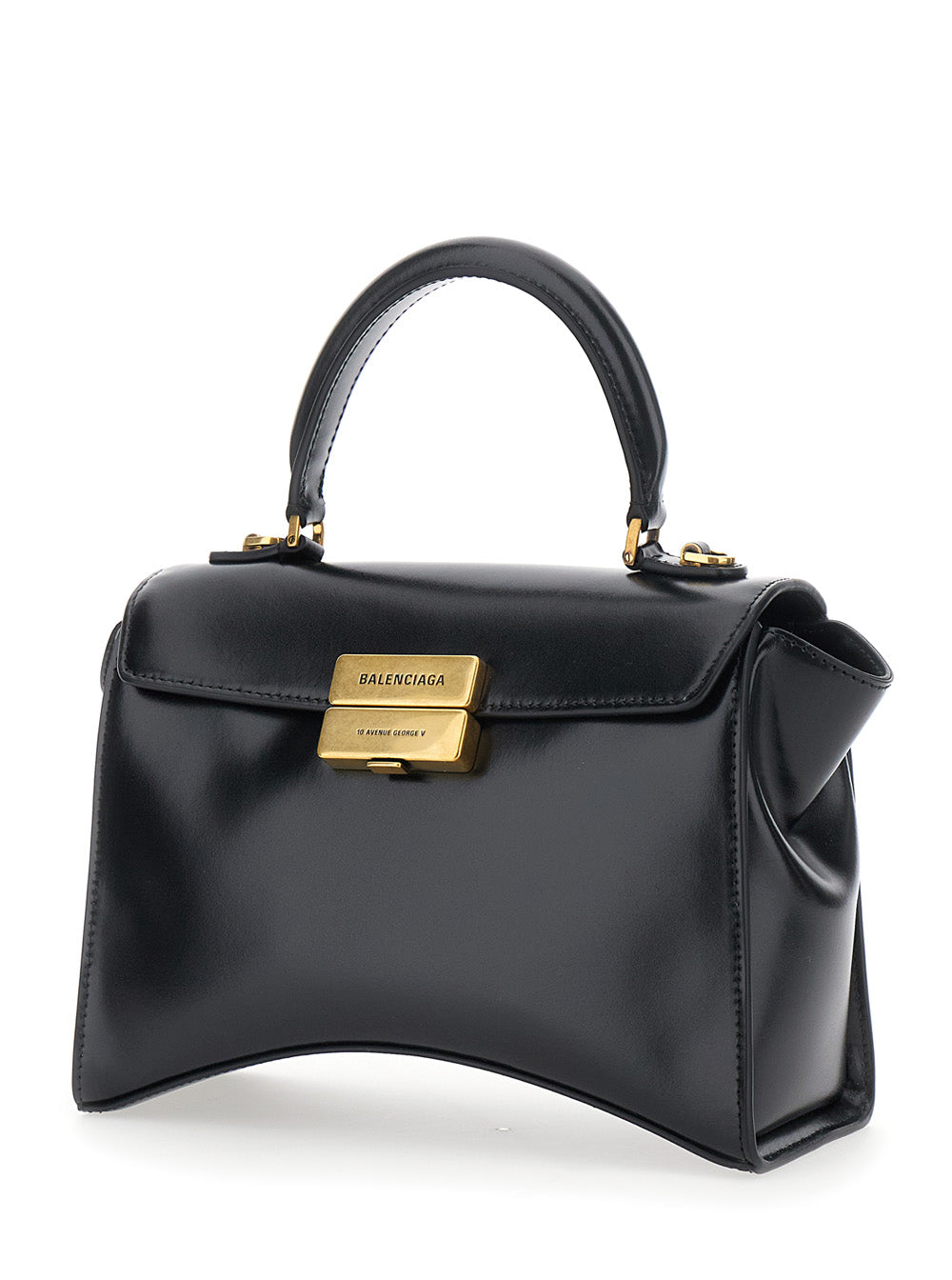 Balenciaga Women Hg Aven Top Handle Small Bag In Shiny Box Calf BALENCIAGA