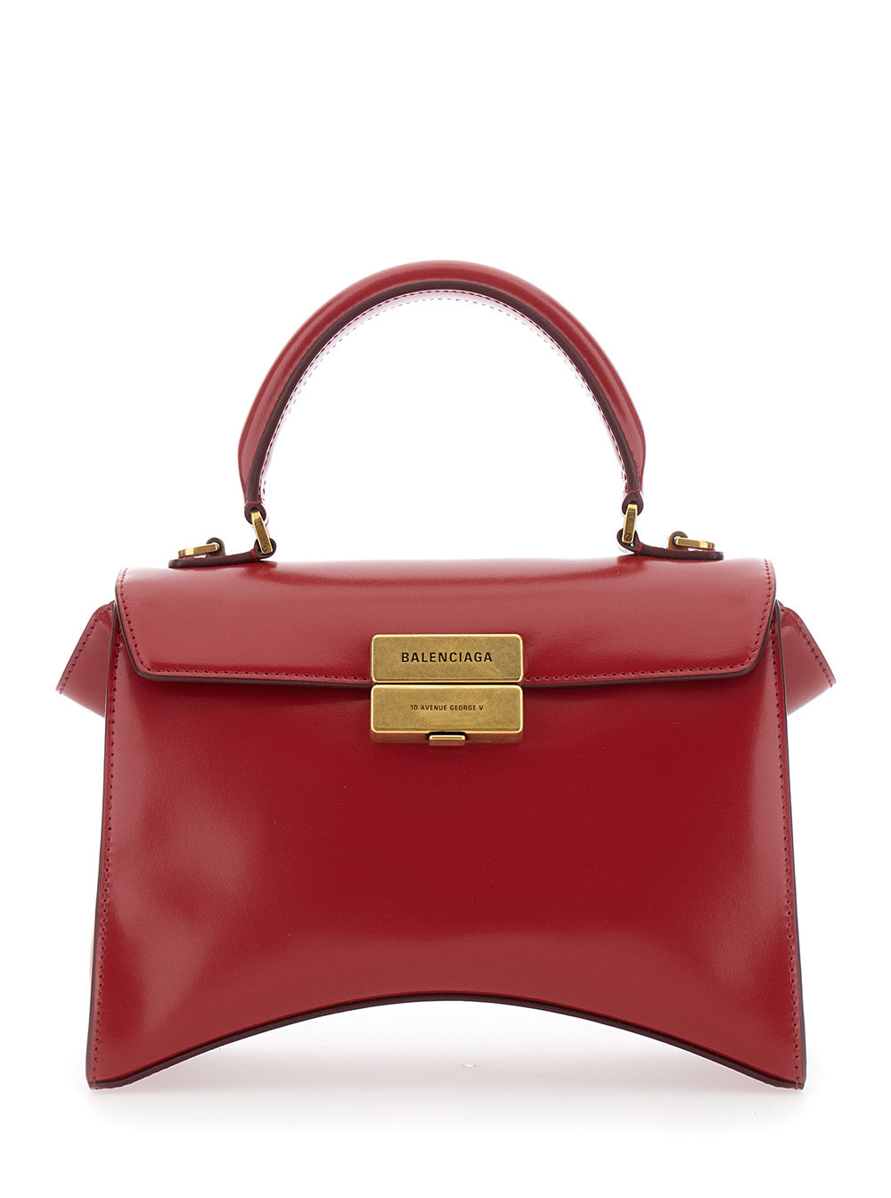 Balenciaga Women Hg Aven Top Handle Medium Bag In Shiny Box Calf Leather BALENCIAGA