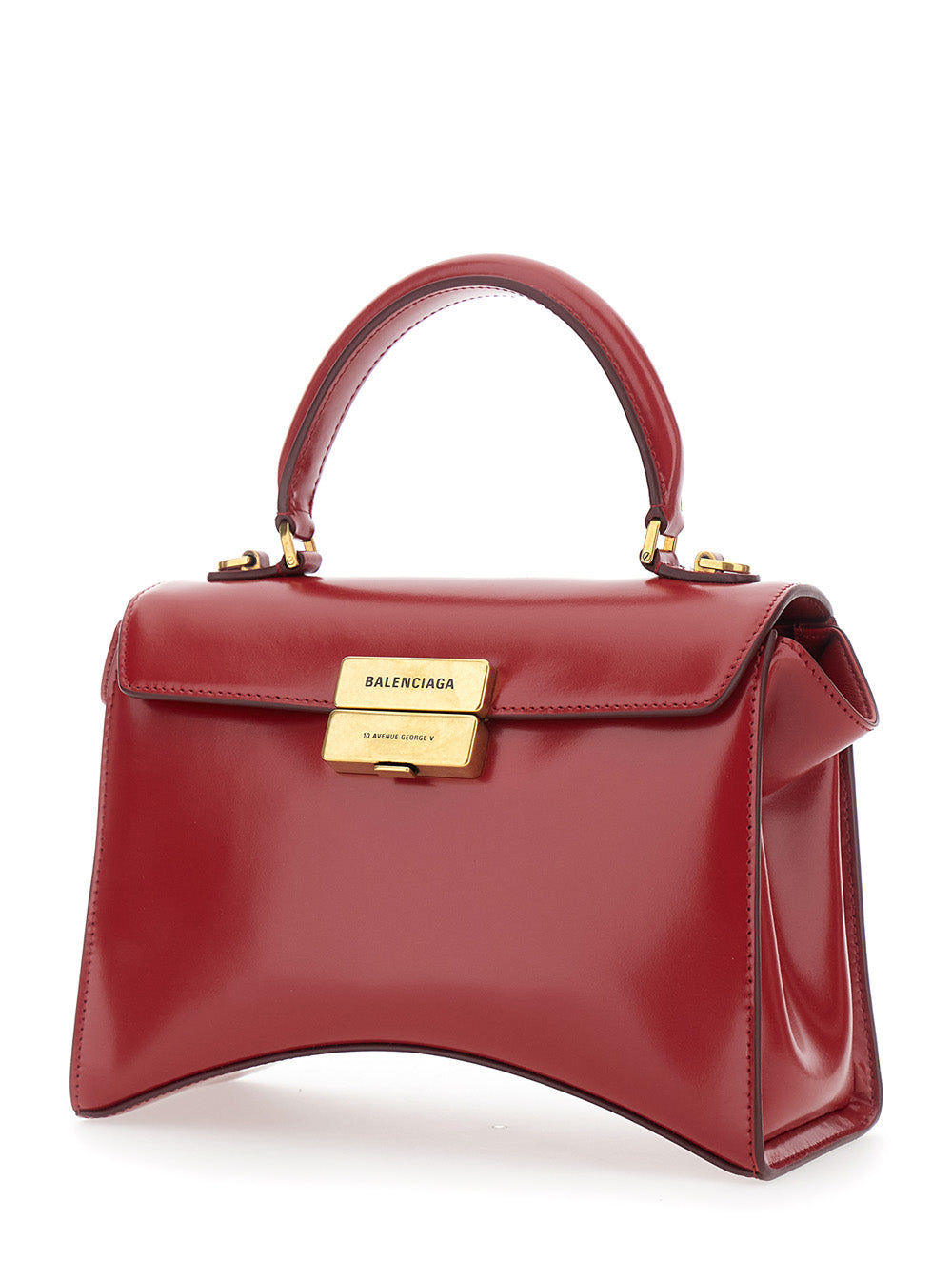 Balenciaga Women Hg Aven Top Handle Medium Bag In Shiny Box Calf Leather BALENCIAGA
