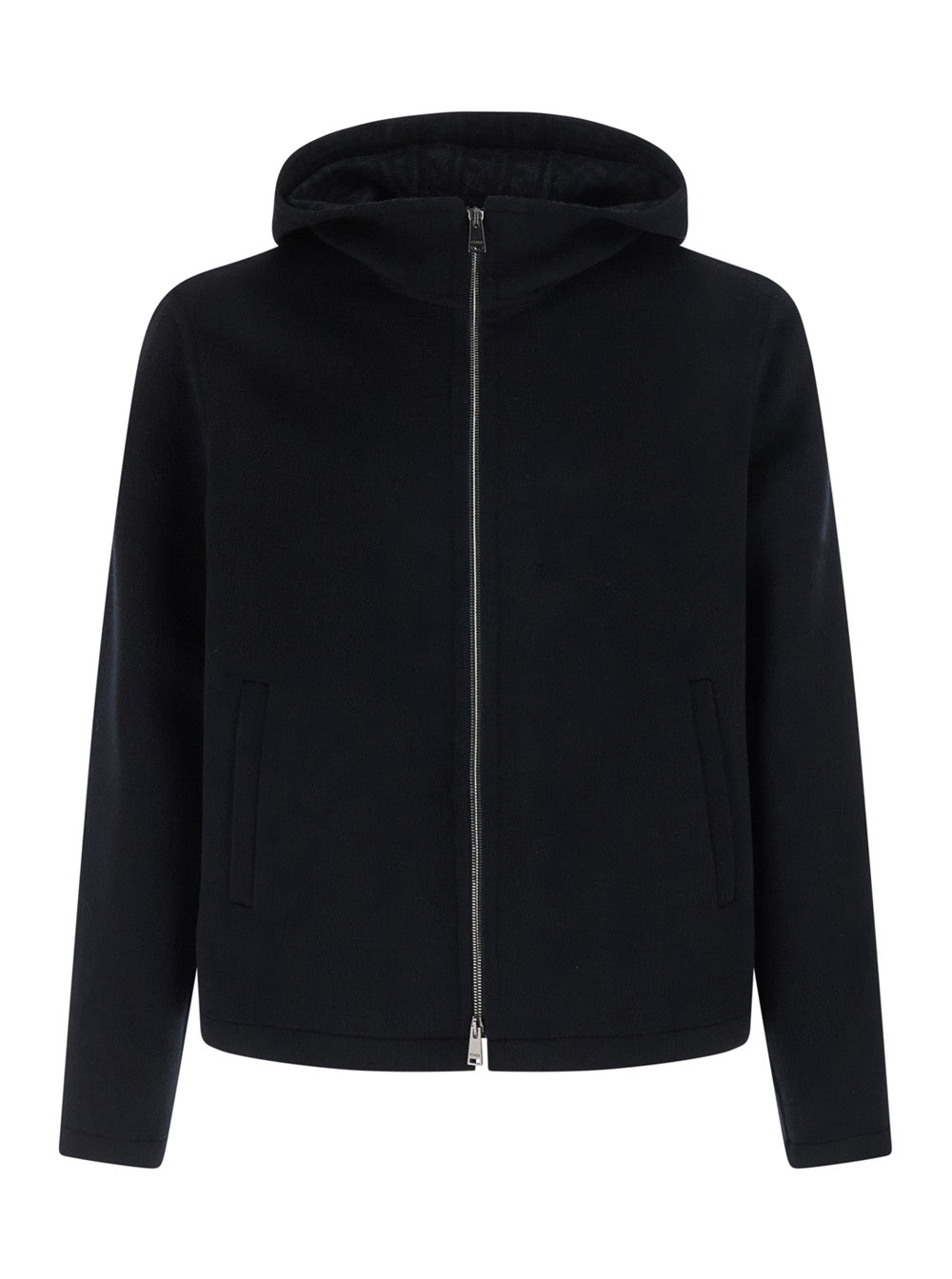 Fendi Men Lana Double Ff Full Zip Cappuccio FENDI