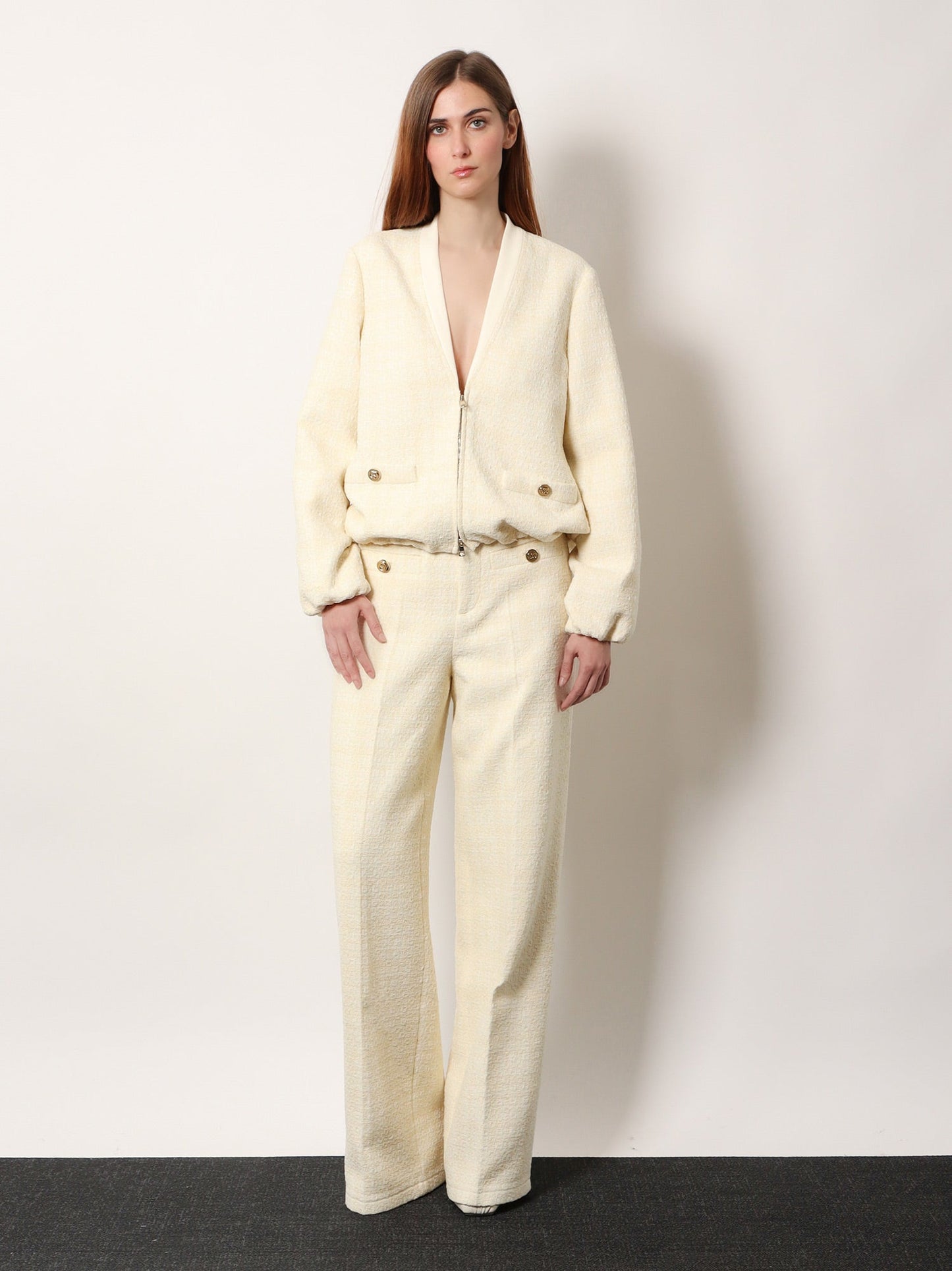 Gucci Women Cotton Blend Trousers With Checked Pattern GUCCI
