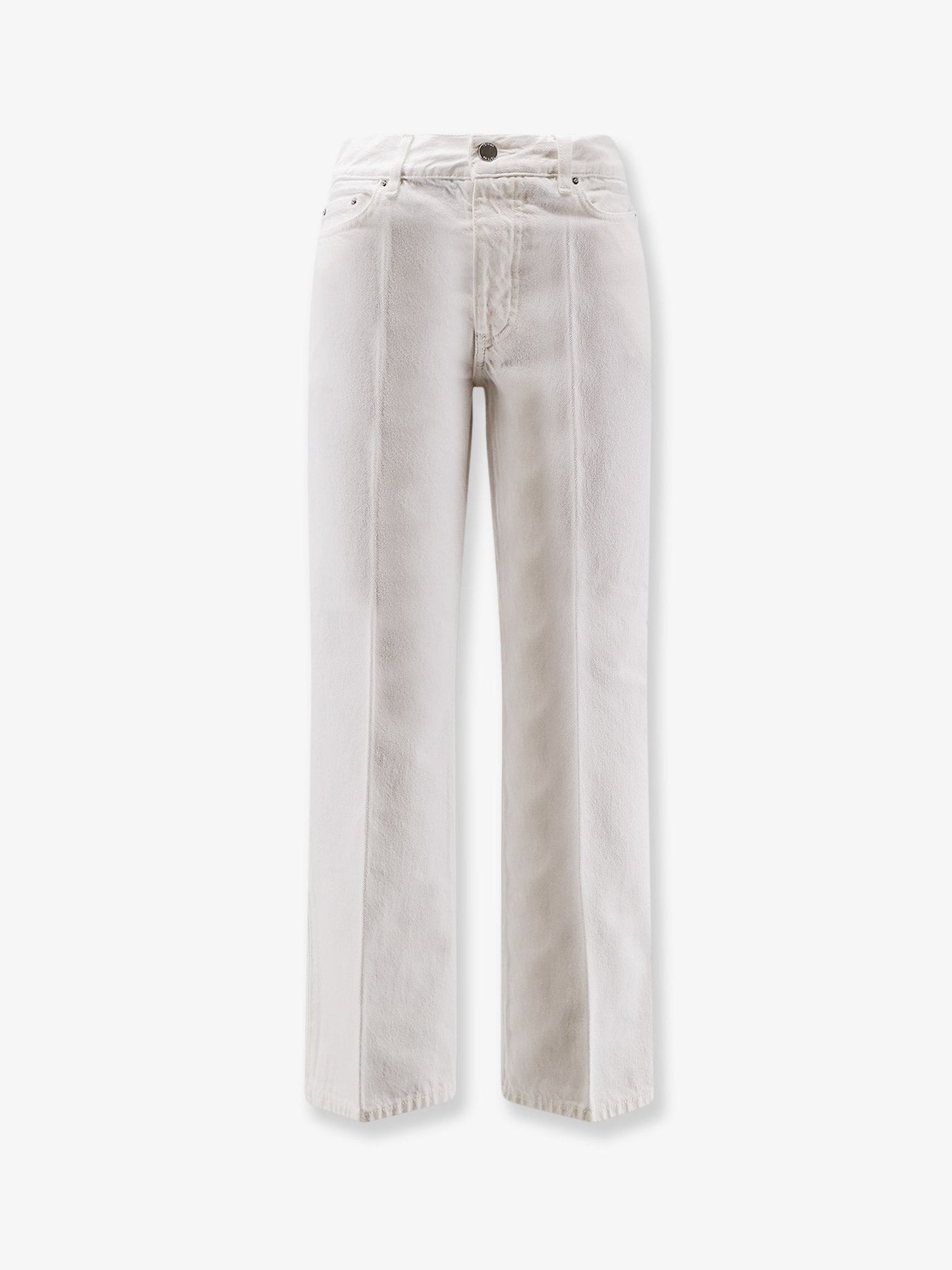 Toteme Women White Denim Trousers With Flared Bottom TOTEME