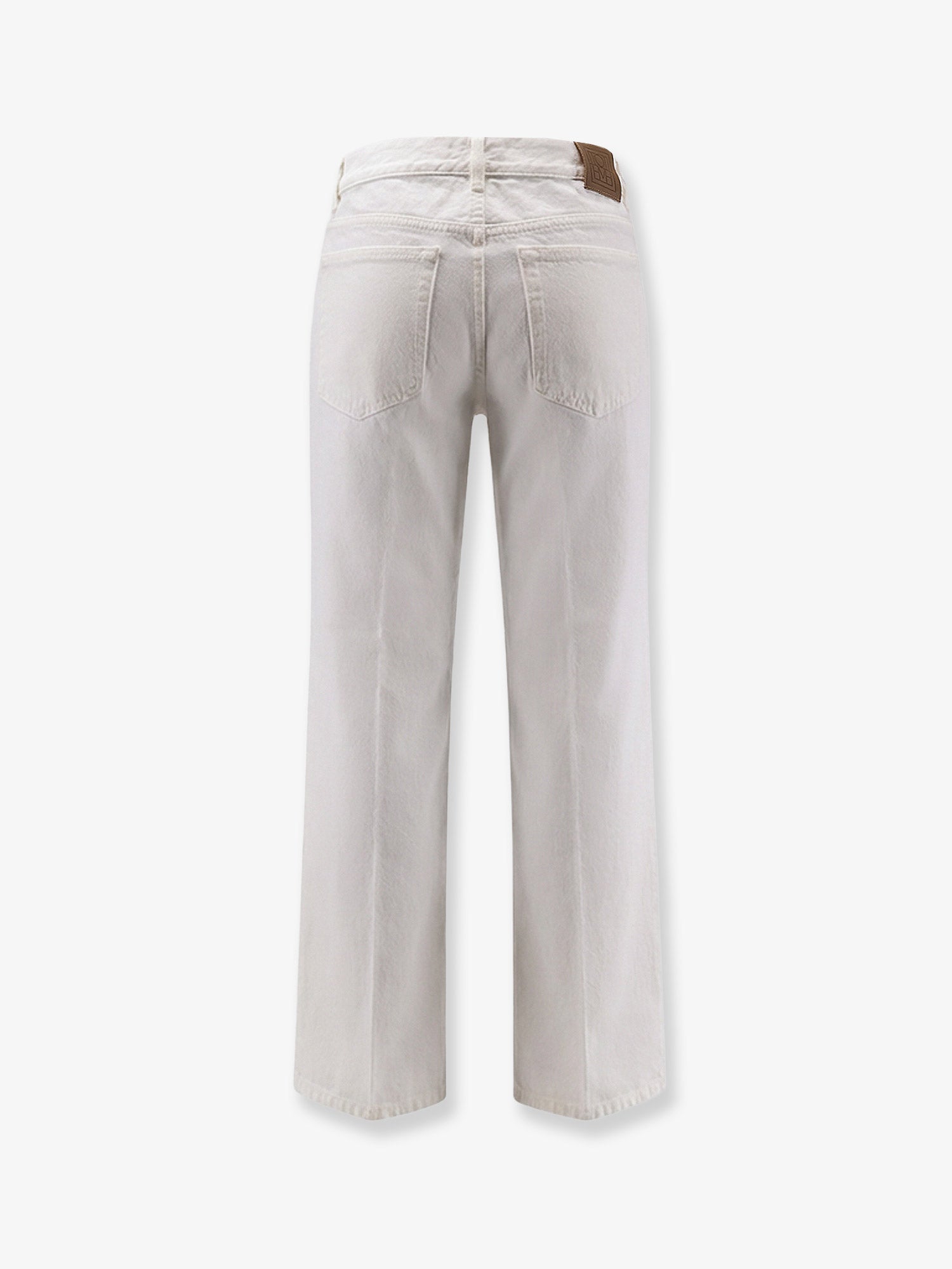 Toteme Women White Denim Trousers With Flared Bottom TOTEME